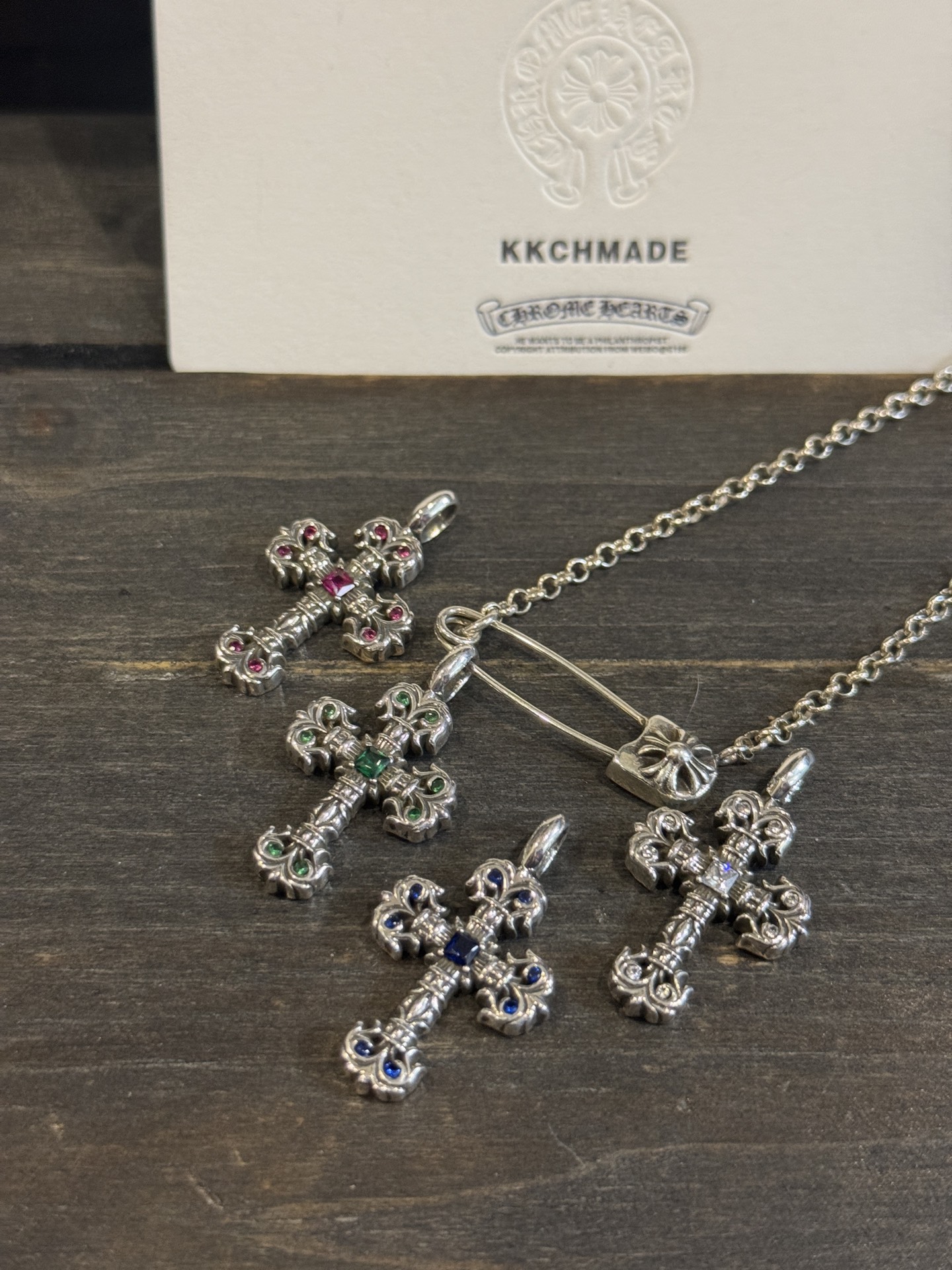 Fully diamond Mini Flame Cross - In stock!