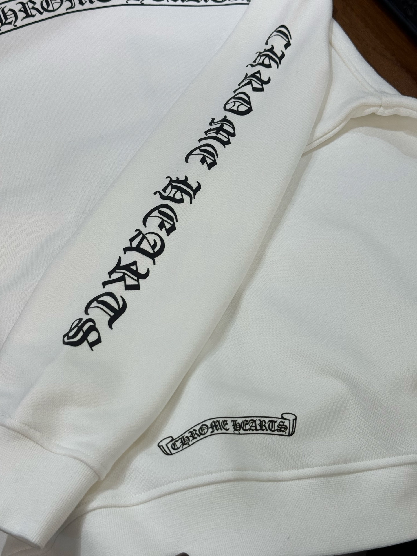 Chrome Hearts White Zip-Up Jacket with Sanskrit LogoSize: S M L XL