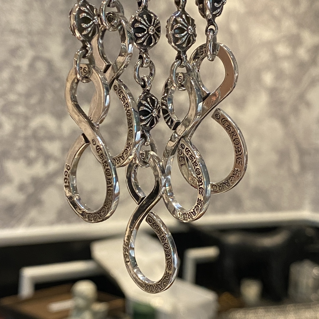 Chrome Hearts925 Sterling Silver Cross Ball Chain for Bags and PantsLength: 42cm, Weight: 100g