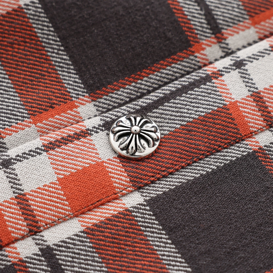 CH New Orange-Yellow Plaid Cotton Jacket with Printed Arms. All Sizes Available Now. Original version purchased from Hangzhou Guozhuan 21442. Made with 11-count double-ply 240g cotton yarn (260g after washing). Laser infrared positioning. Hand-cut fo