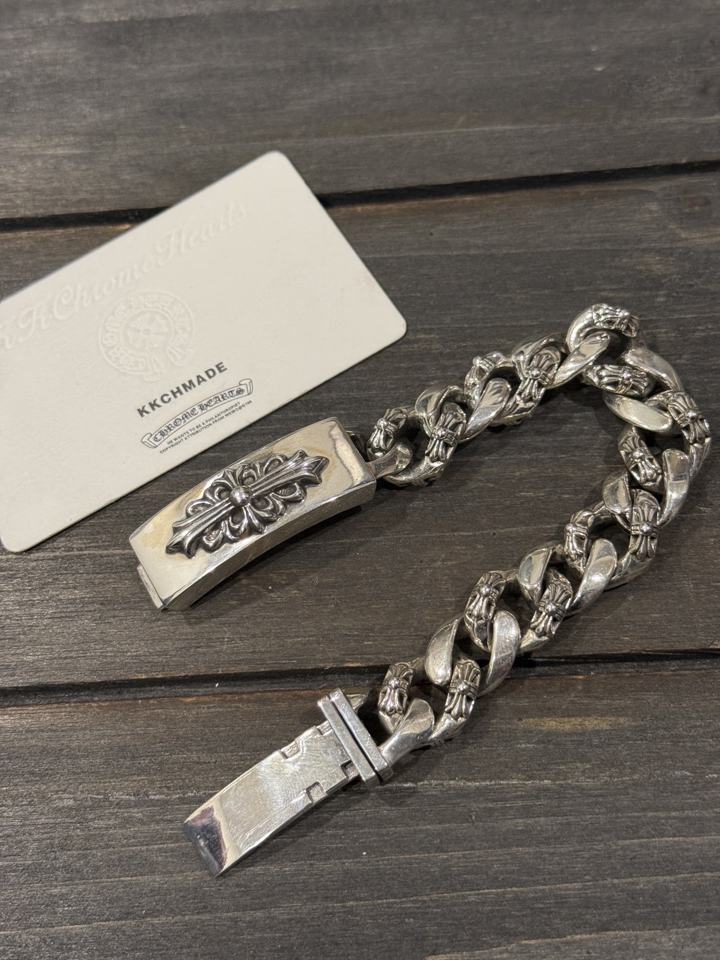 Custom-made wide half-flower guardian bracelet for our clients. Extra heavyweight, unlike the smaller, inferior versions available on the market.