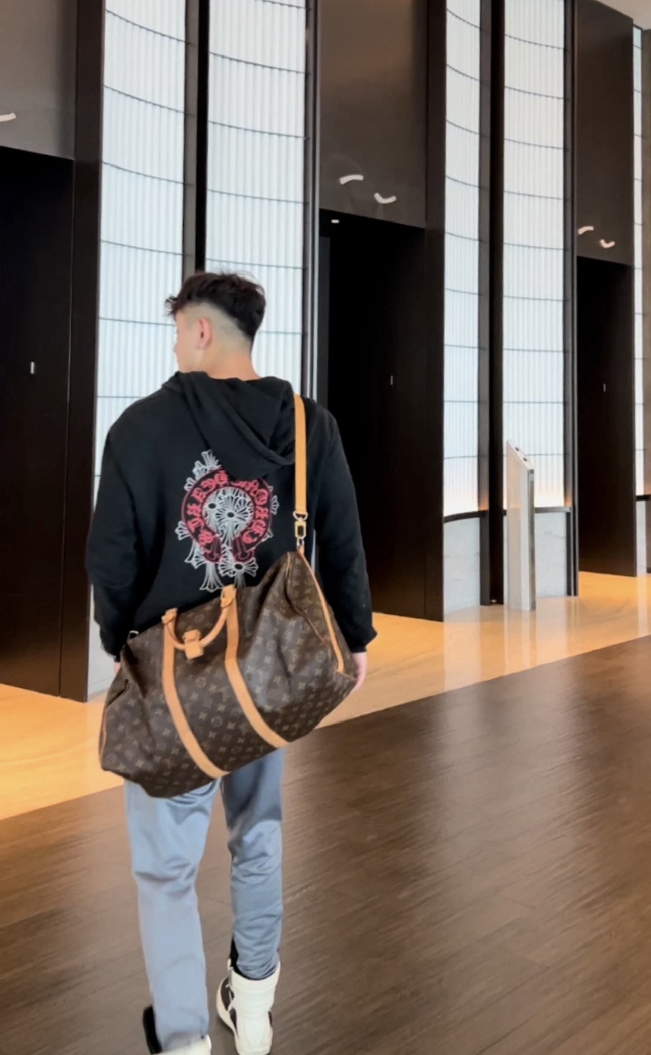 Chrome Hearts Red Horseshoe Phantom Cross Print Zip-Up Sweatshirt JacketSize: S M L XL