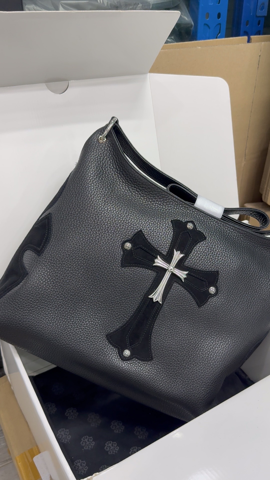 Customer order 📸 Black leather flame crossbody bag