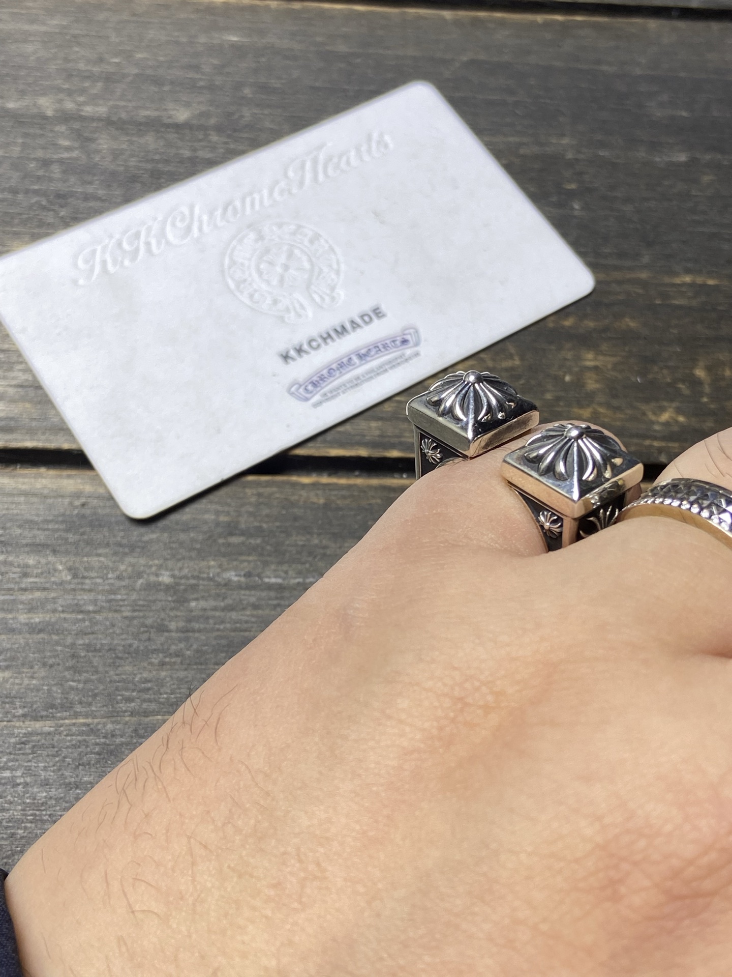 Customer order 🔝 Double flower cross open ring