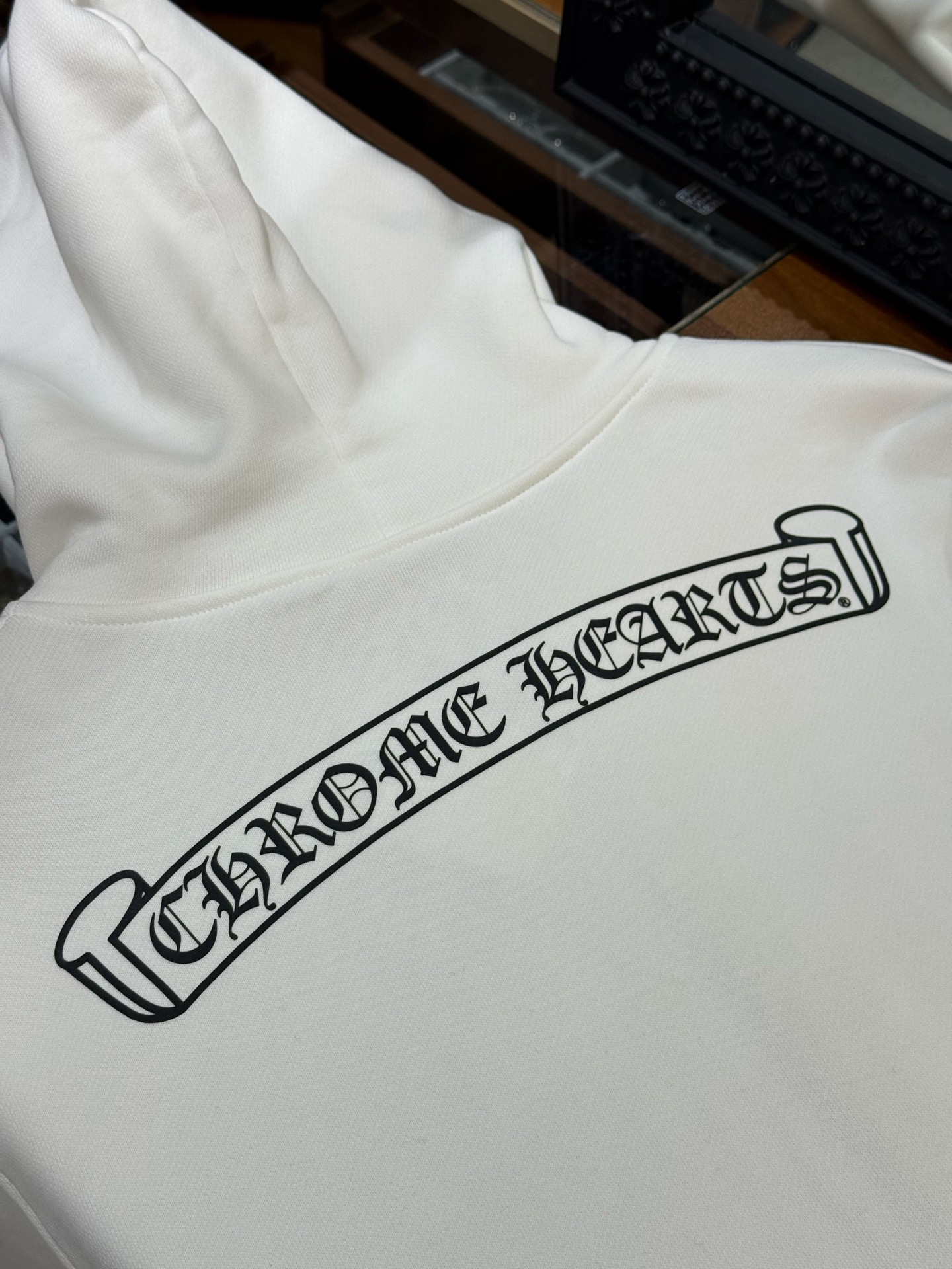 Chrome Hearts White Zip-Up Jacket with Sanskrit LogoSize: S M L XL