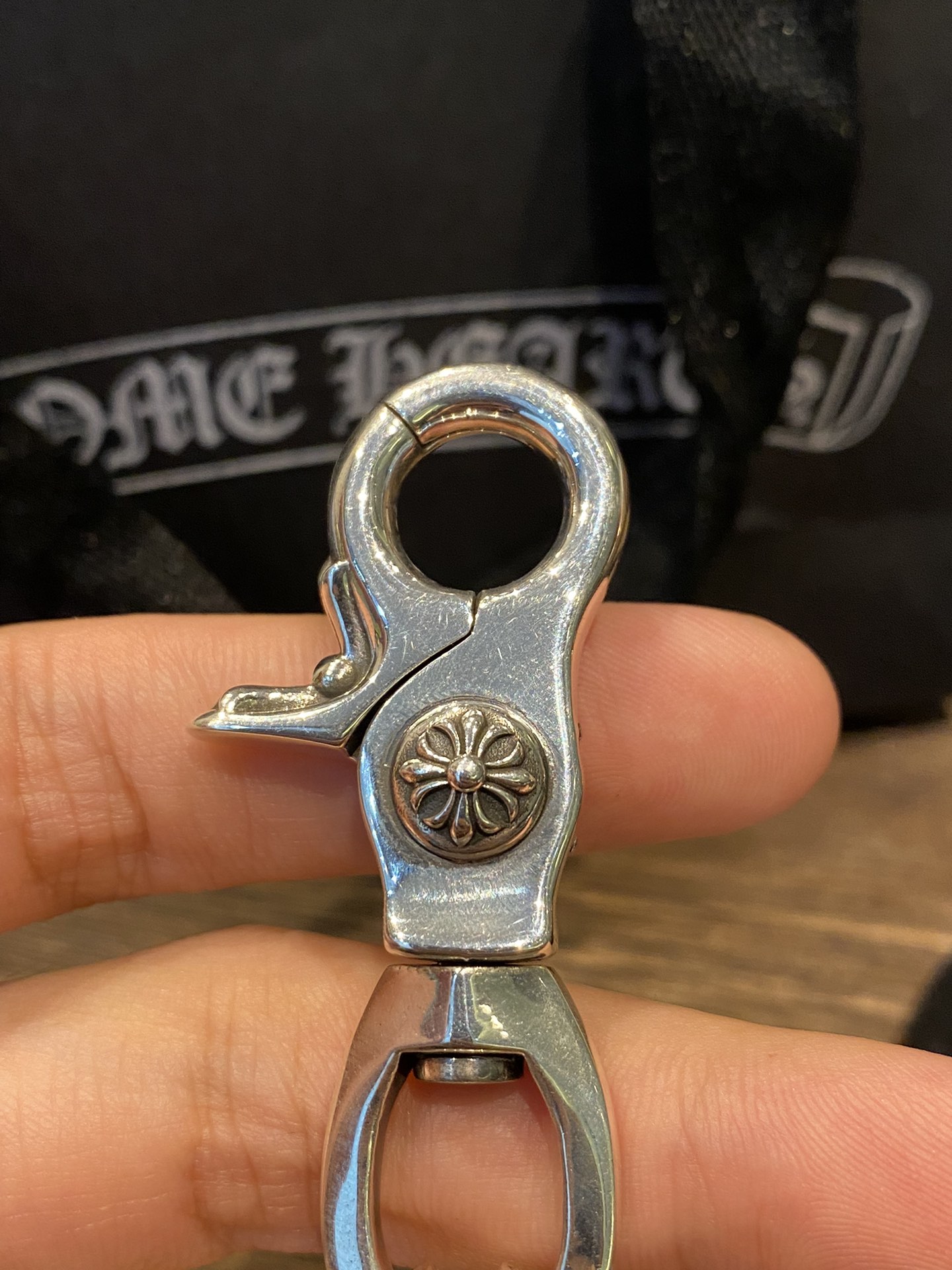 Chrome Hearts Rare Three-Pendant Keychain, 925 Sterling Silver with Antique FinishMixed Version, Engraved, Marked, All Details and Textures Observed by the Authenticist - Perfect for Comparison with the Genuine 🆚 0 Difference - Vintage Version