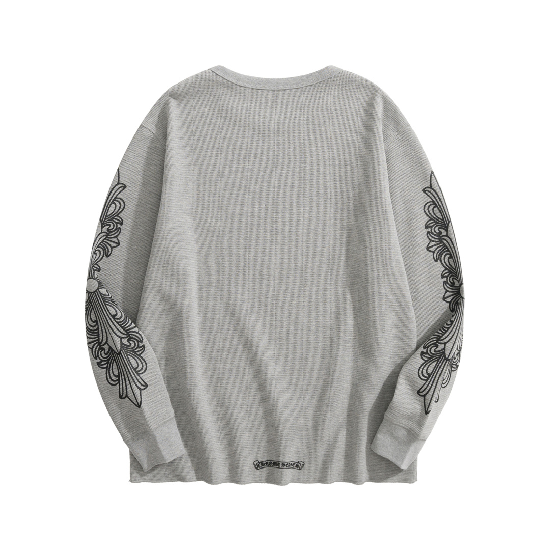 Chrome Hearts 2025 Spring/Summer Waffle Long-Sleeve T-ShirtA perfect blend of classic and innovative design, showcasing individuality with Chrome Hearts' iconic Sanskrit logo. Sizes S, M, L