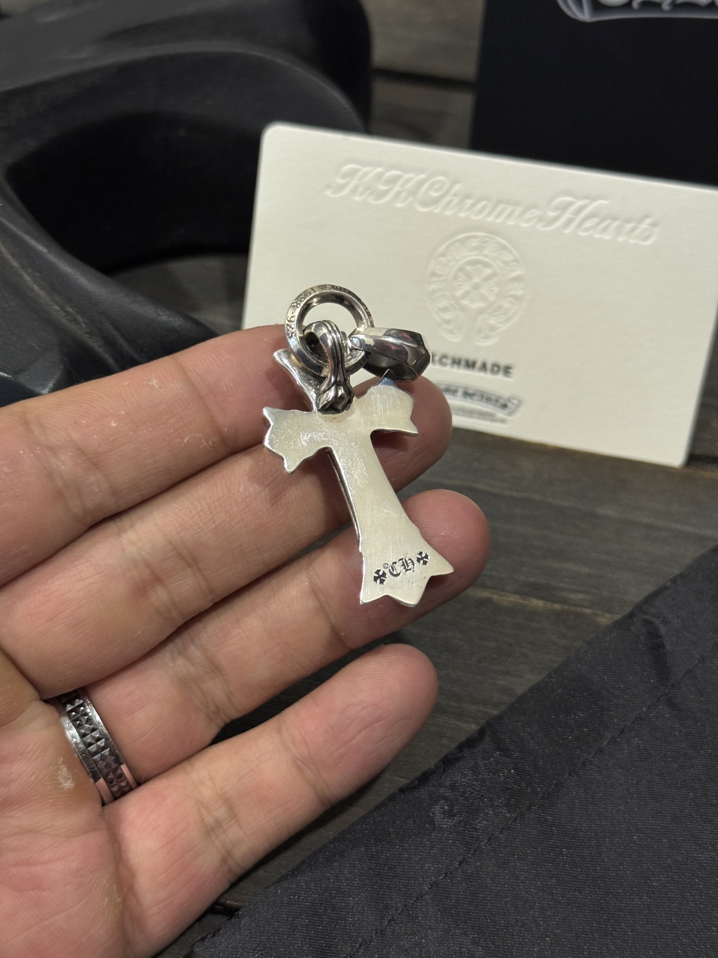 Customer order: Sterling silver, full diamond, double-layered cross pendant