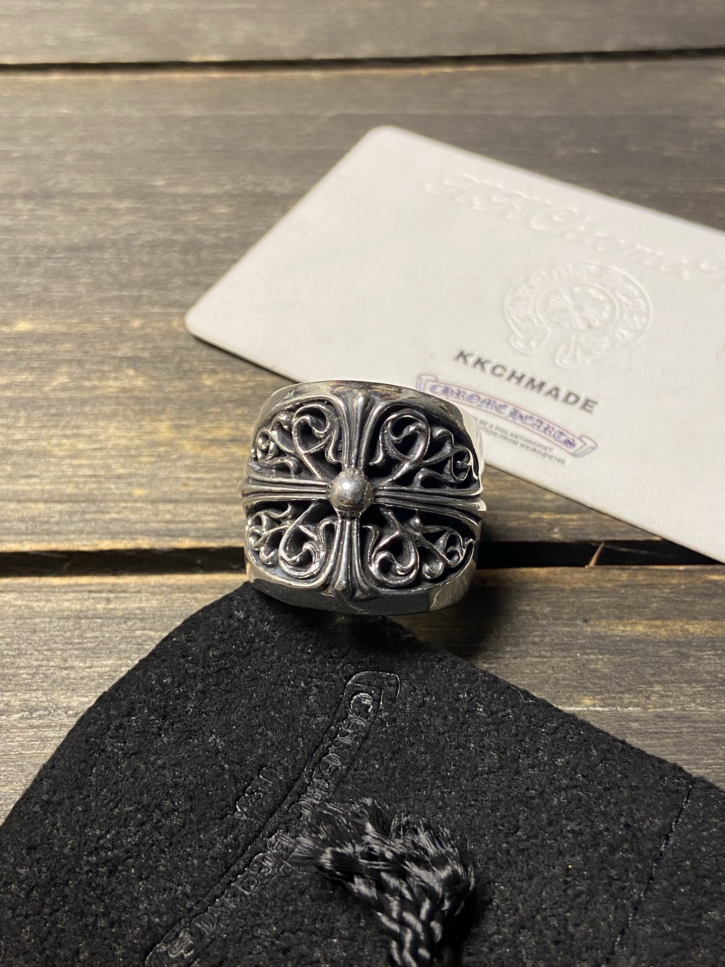 Oval cross vine ring, all sizes in stock.