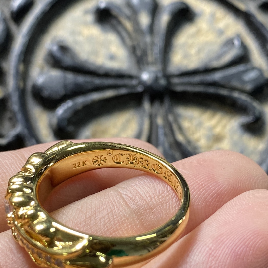 Authentic KkChrome Hearts 22k Gold Keeper Ring