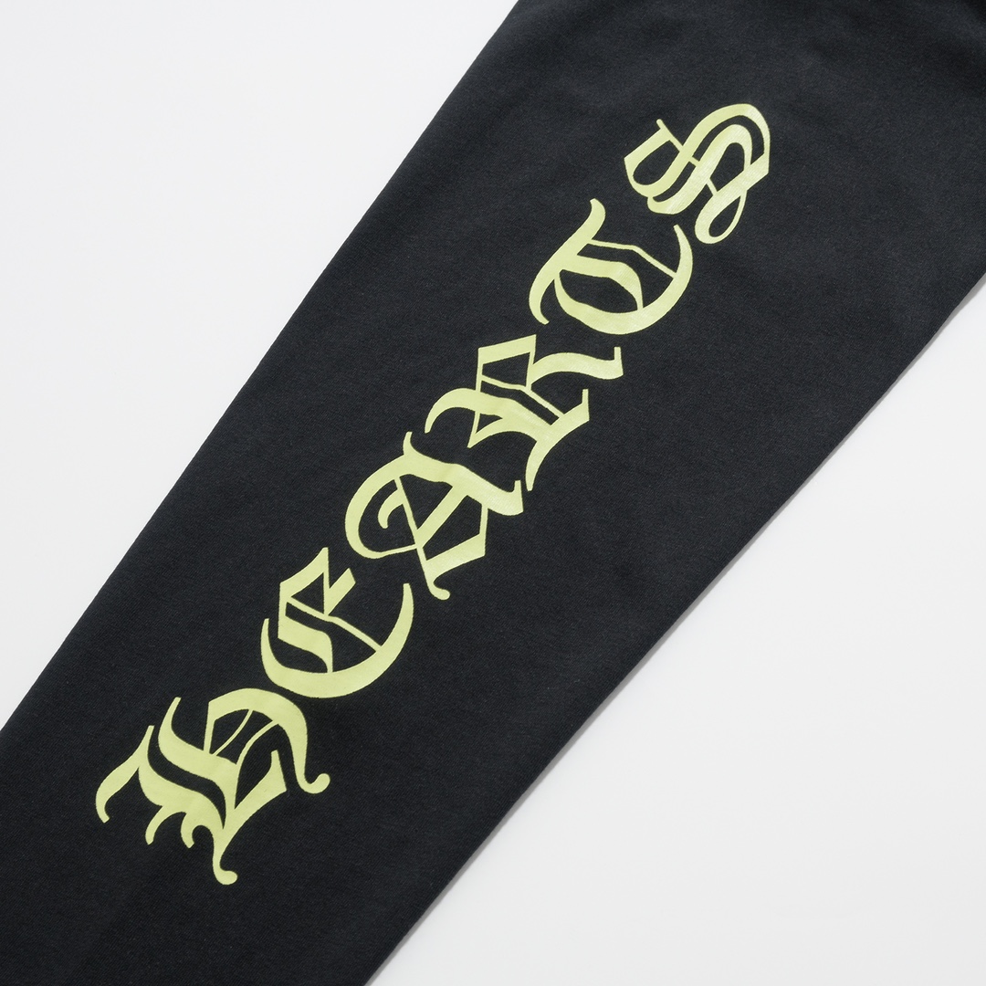 CH Chrome Hearts Fluorescent Letter Sanskrit Long-Sleeve T-ShirtCustom-made comfortable cotton fabric, chest pocket design, fluorescent Sanskrit print on the collar and sleevesSizes S-XL