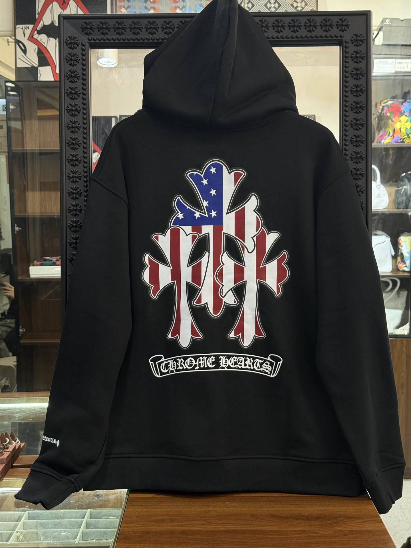 Chrome Hearts American Flag Cross Zipper HoodieSize: S M L XL