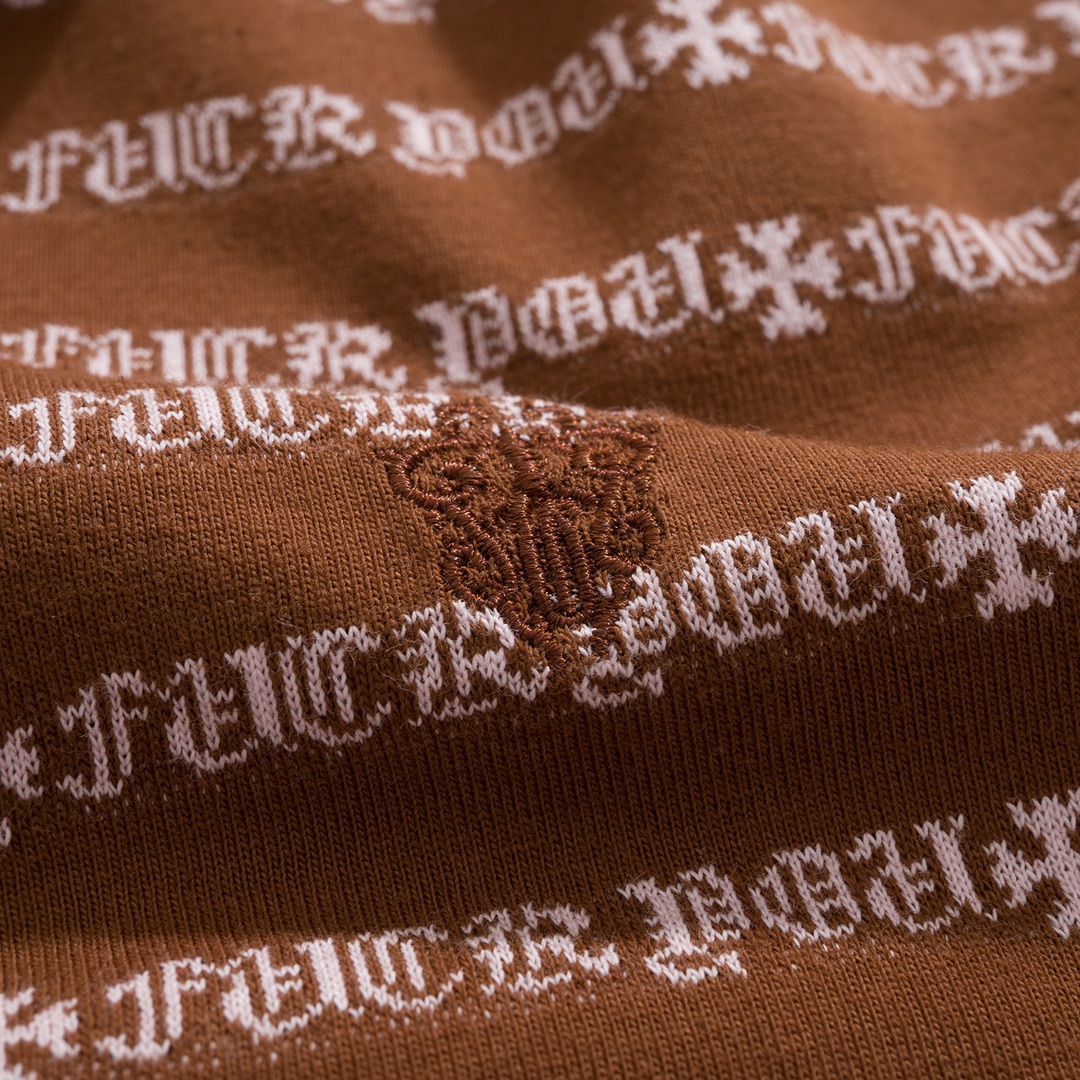 New Arrival: Chrome Hearts C2023FW CH Jacquard Striped Polo Long-Sleeve T-Shirt. Custom-dyed jacquard cross fabric, four colors available. Custom buttons on the neckline, embroidered chest, custom-dyed ribbed fabric. Sizes: S-L. Unisex.