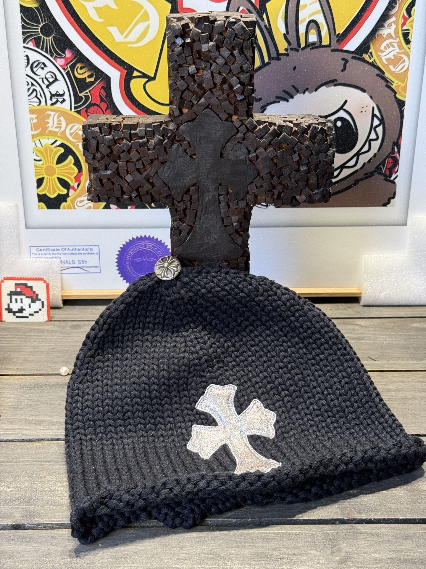 Custom-ordered 🔝Silver Cross Beanie with Sterling Silver Buckle + Top-Grade Car Emblem