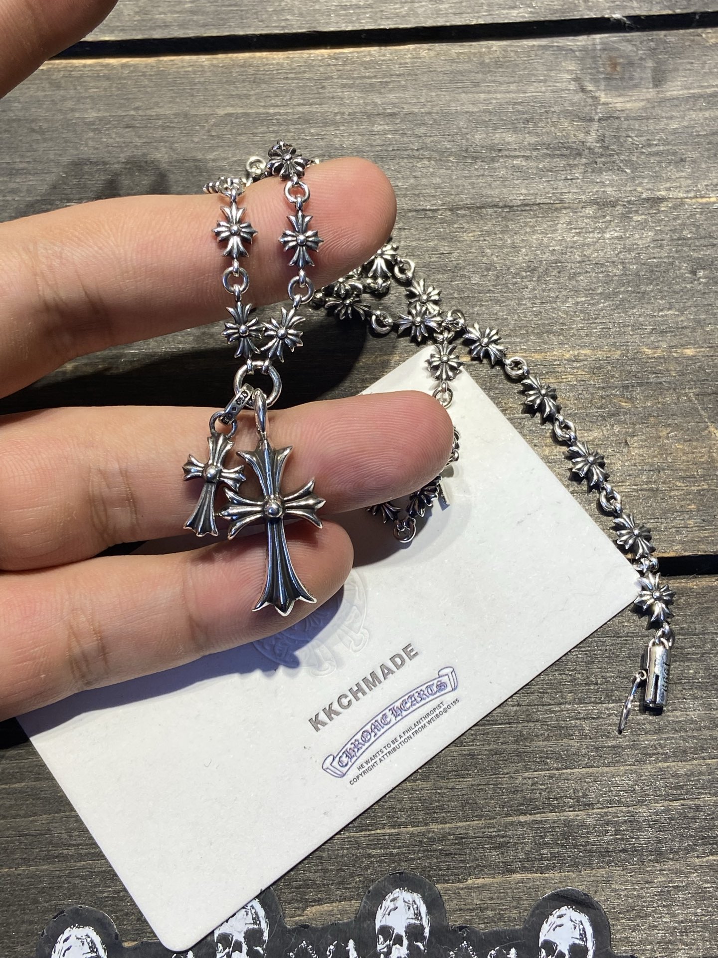 Customer order 🔝Tiny BBF double cross binding cross flower chain