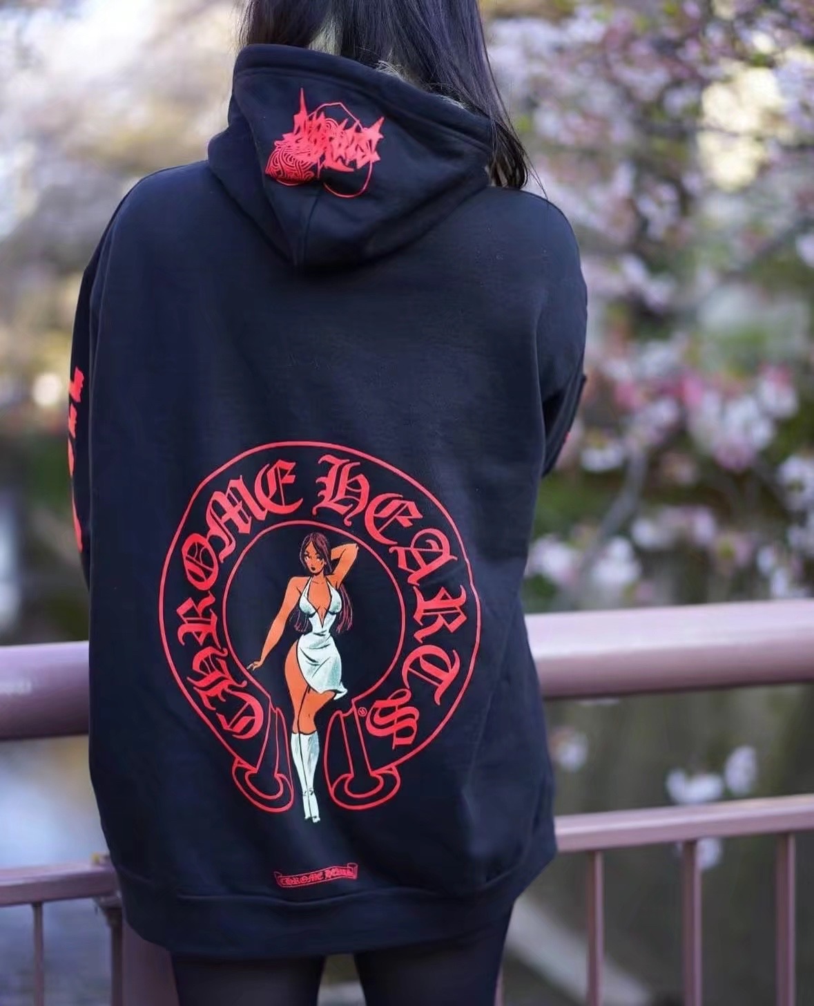 Chrome Hearts x Deadly Doll Limited Edition Red Horseshoe HoodieSize: S M L XL