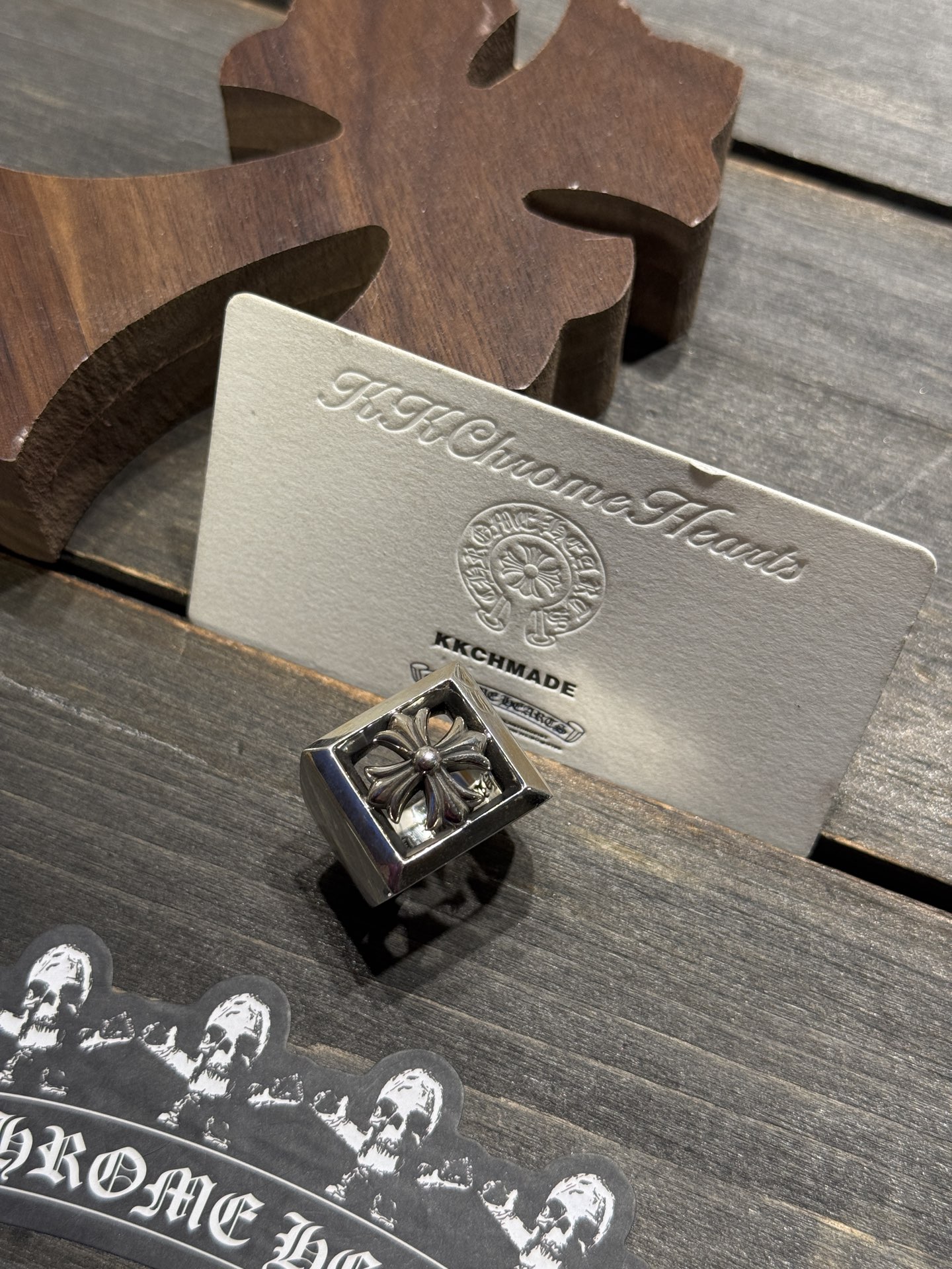 Openwork large cross flower ring, all sizes in stock.