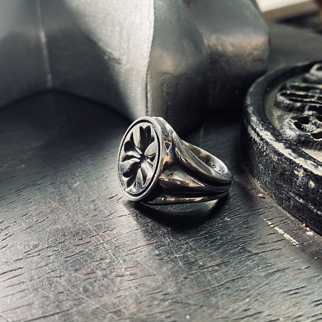 Authentic KK Chrome Hearts Cross Signet Ring