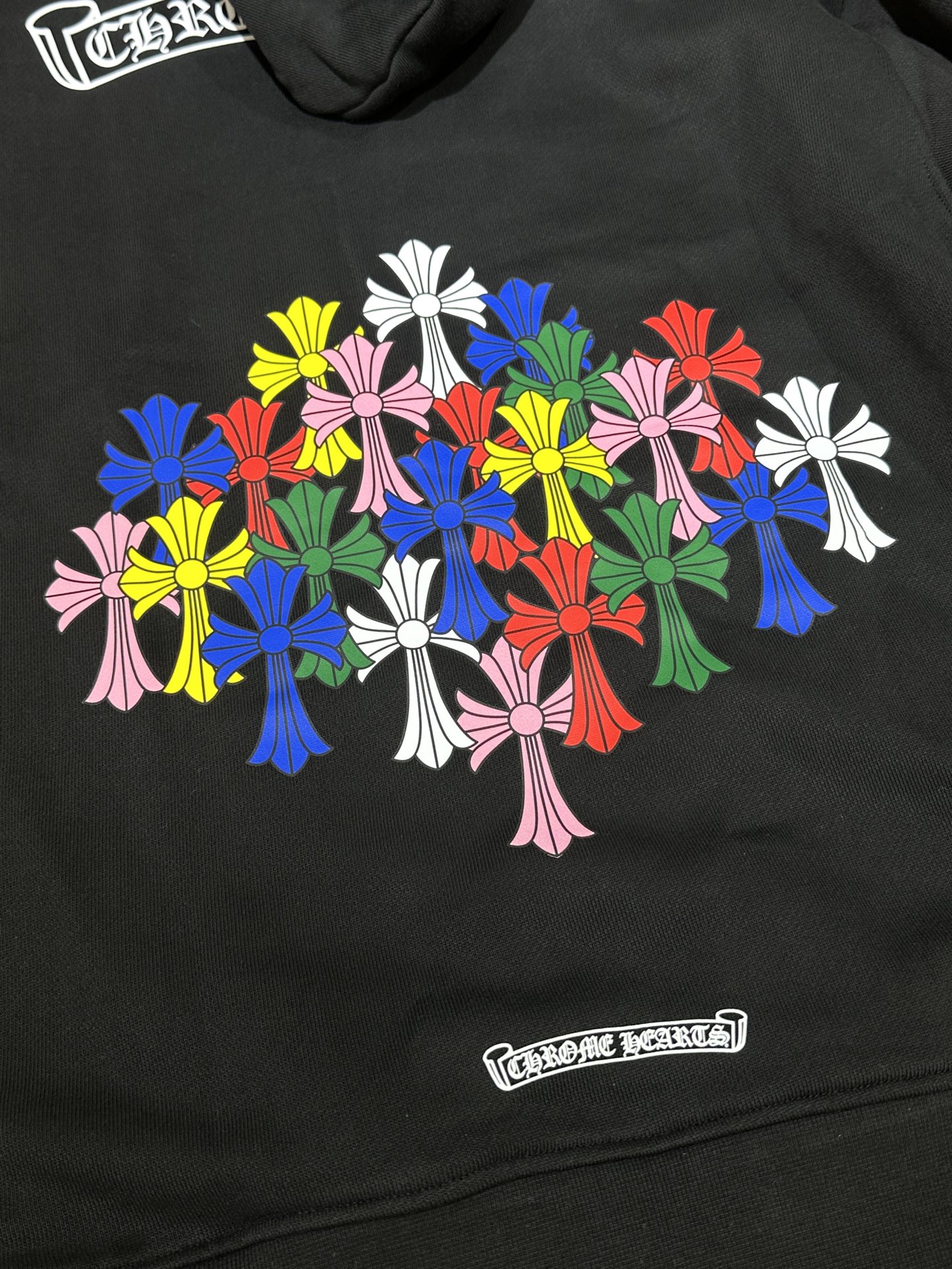 Chrome Hearts Rainbow Phantom Cross Black Zip-Up HoodieSize: S M L XL