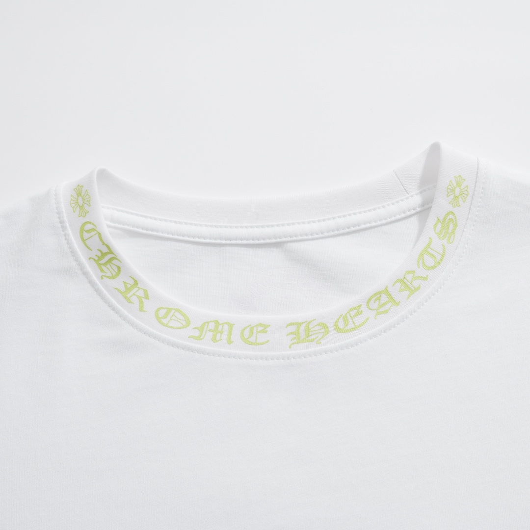 CH Chrome Hearts Fluorescent Letter Sanskrit Long-Sleeve T-ShirtCustom-made comfortable cotton fabric, chest pocket design, fluorescent Sanskrit print on the collar and sleevesSizes S-XL