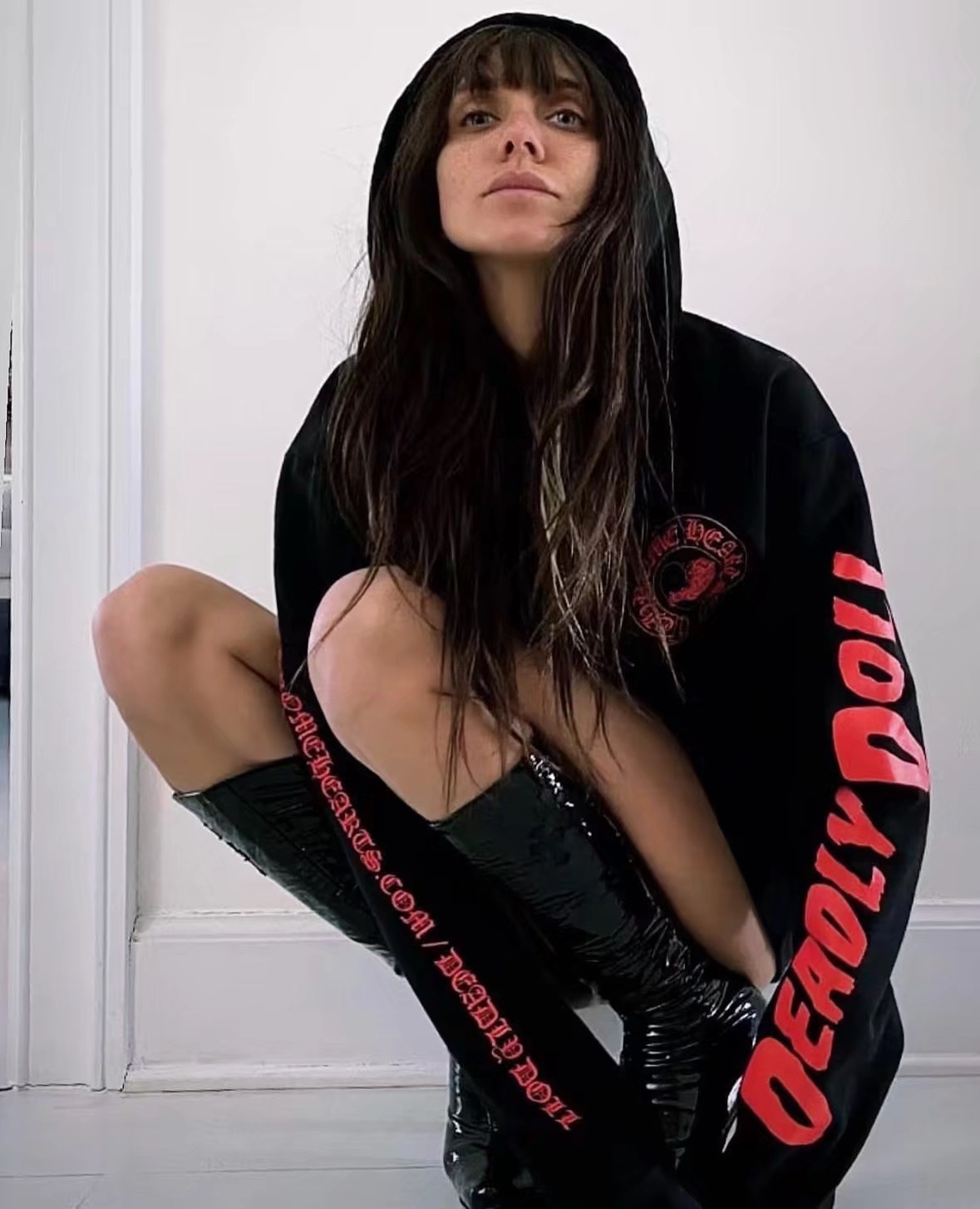 Chrome Hearts x Deadly Doll Limited Edition Red Horseshoe HoodieSize: S M L XL