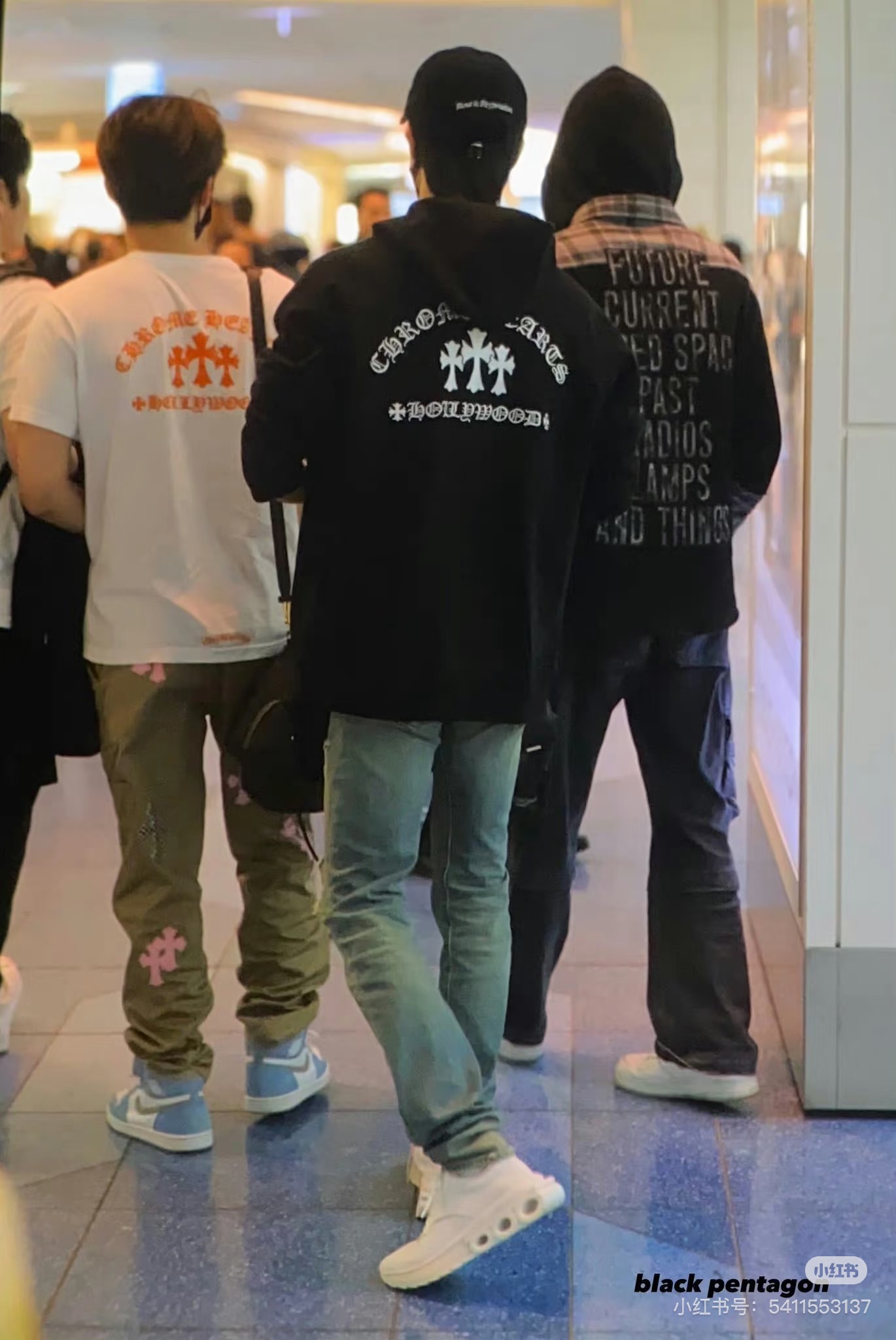 Chrome Hearts Black Zip-Up Sweatshirt with Three Cross Embroidered Letters Sizes S-XL