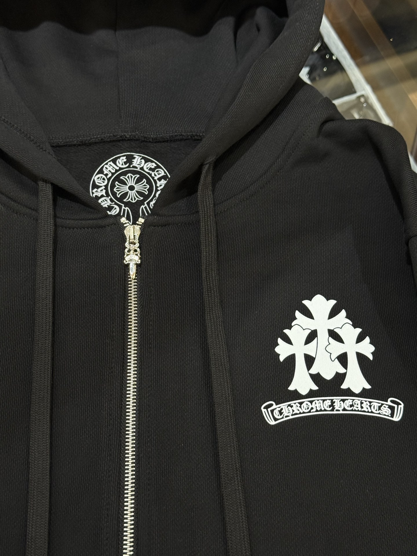 Chrome Hearts Cross Print Zip-Up Sweatshirt/HoodieSizes: S M L XL