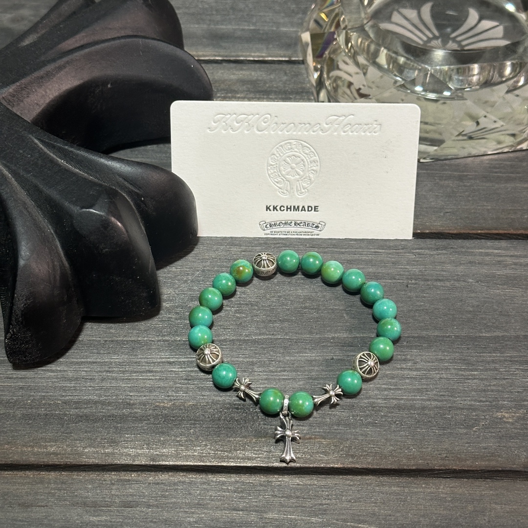 Hot Selling Item: Turquoise 3-Bead Cross Bracelet