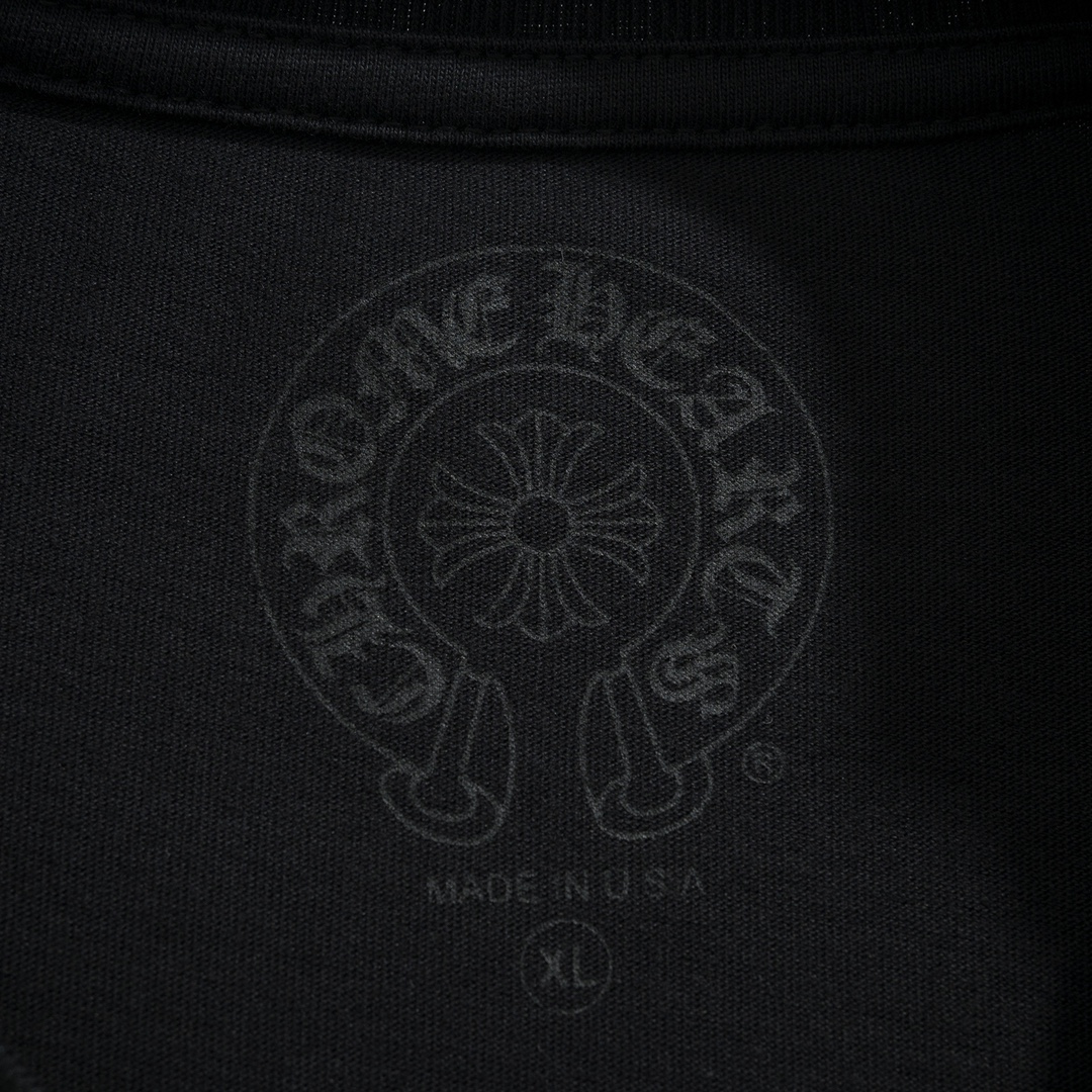 CH Chrome Hearts Fluorescent Letter Sanskrit Long-Sleeve T-ShirtCustom-made comfortable cotton fabric, chest pocket design, fluorescent Sanskrit print on the collar and sleevesSizes S-XL