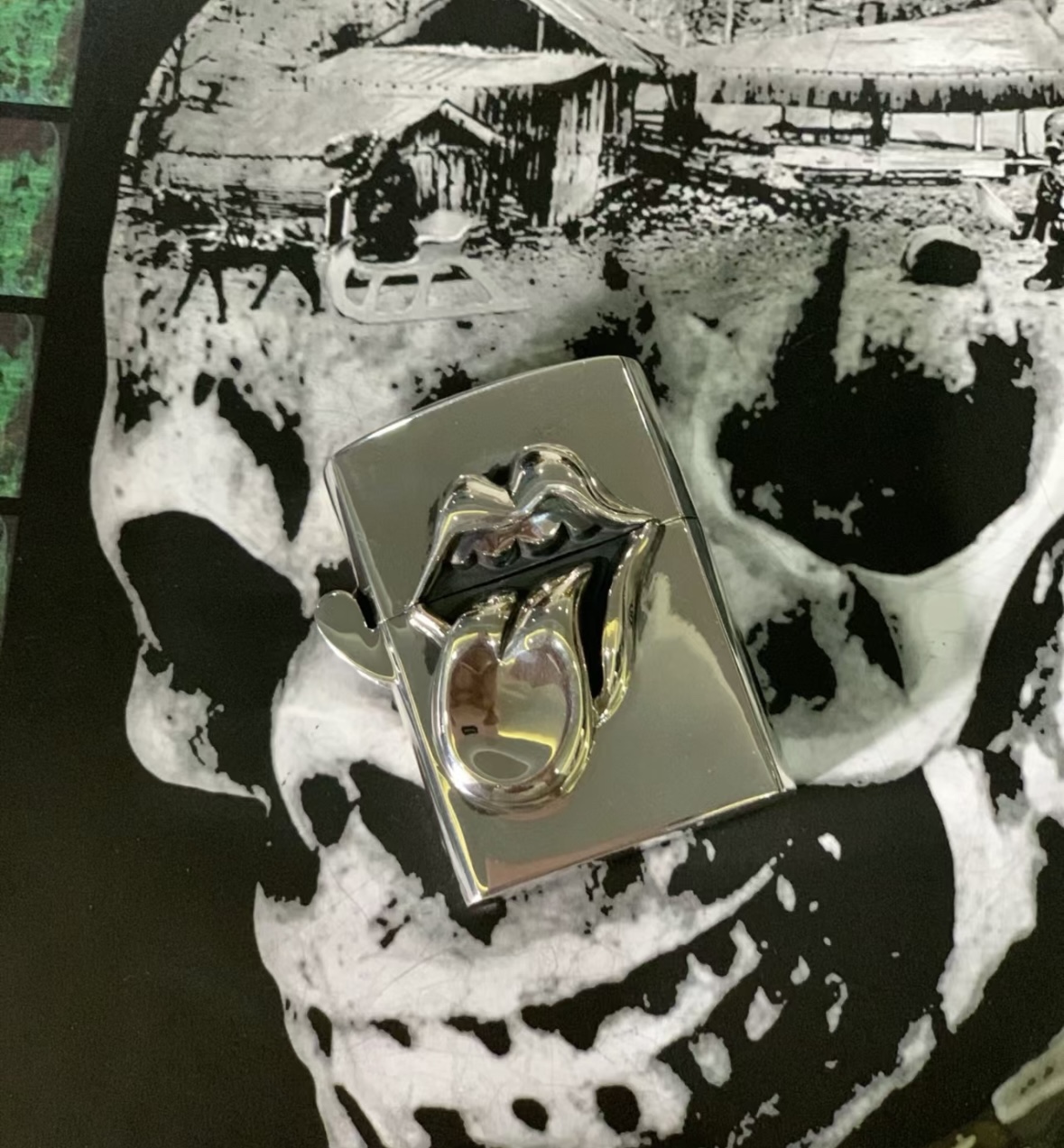 Chrome Hearts Rolling Stones tongue lighter case