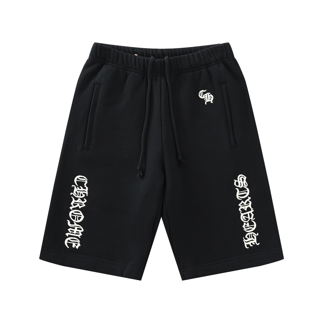 CH's new embroidered shorts. All sizes are now available. Original Hong Kong import, purchased for 8700. Made of 330g pure cotton, soft and comfortable to the touch. Features garment-washed finish, imported TAJIMA machine-positioned embroidery, custo