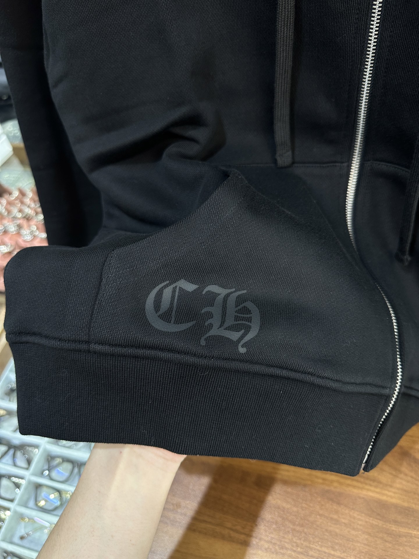 Chrome Hearts Red Horseshoe Phantom Cross Print Zip-Up Sweatshirt JacketSize: S M L XL