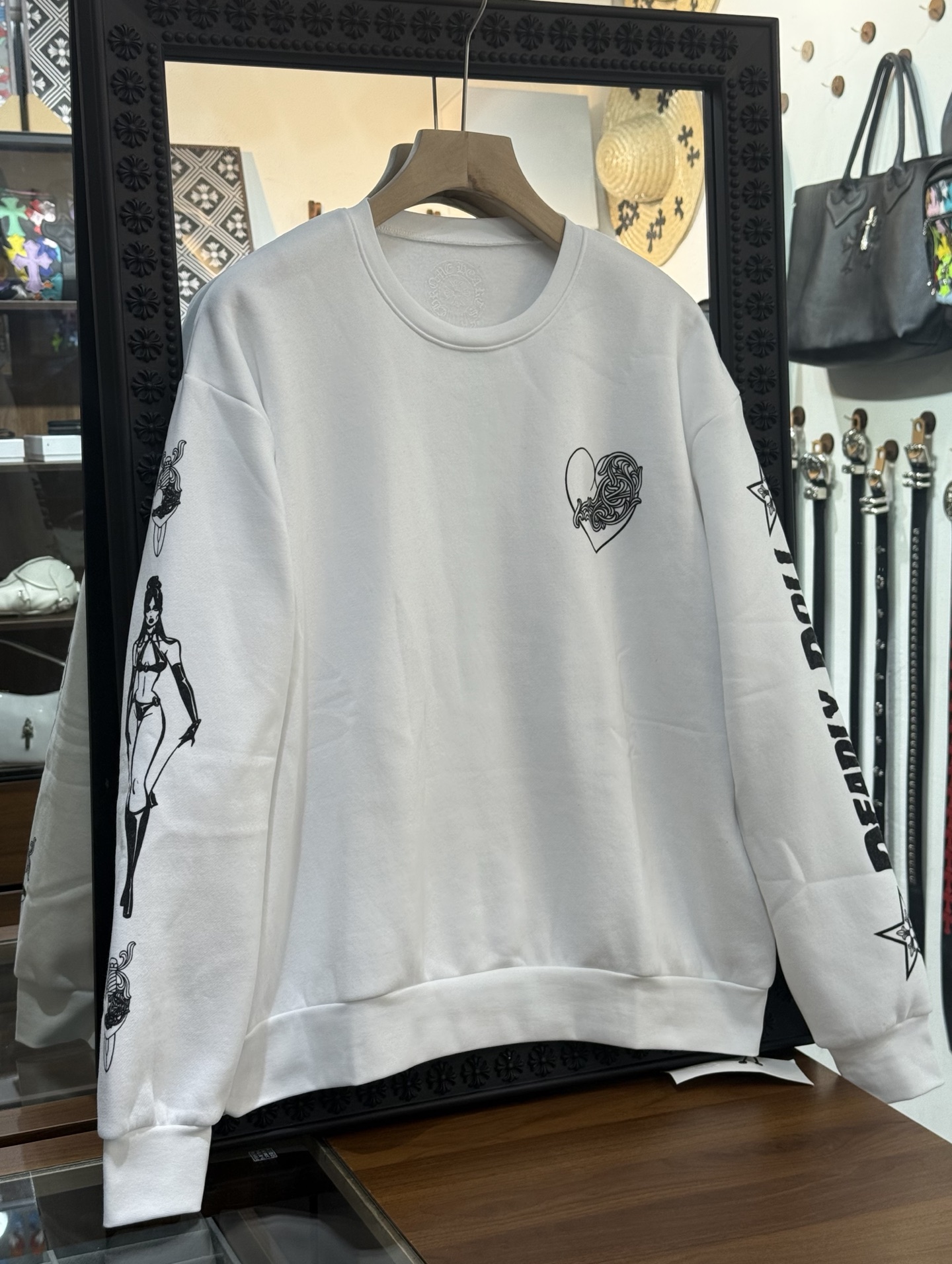 Chrome Hearts✖️Deadly doll vine heart crewneck sweatshirtSize: S M L XL
