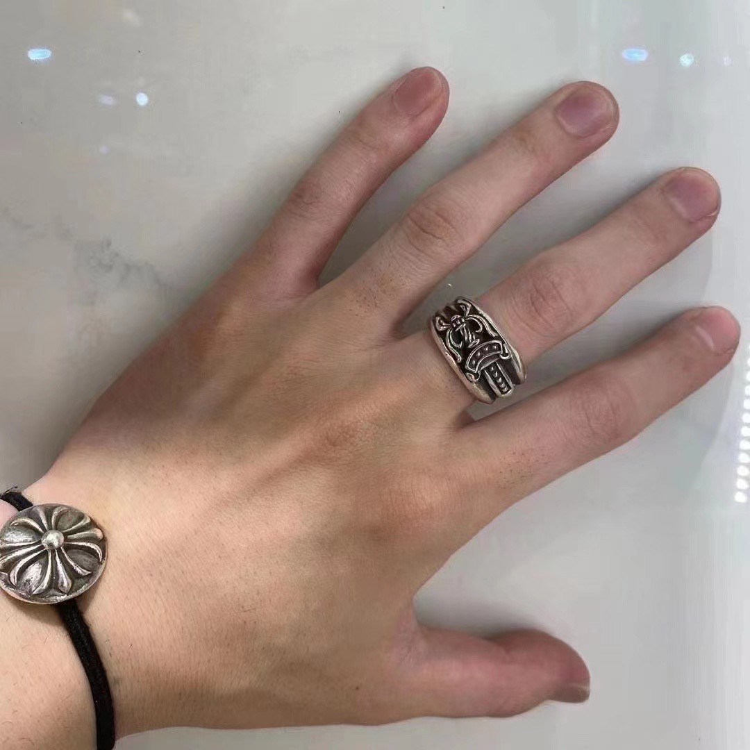 Chrome Hearts Sword, Dagger, and Ring - Unbeatable Engraving, Handmade Version, Every Line Asymmetrical, Perfectly Replicating the Original Item's Details.