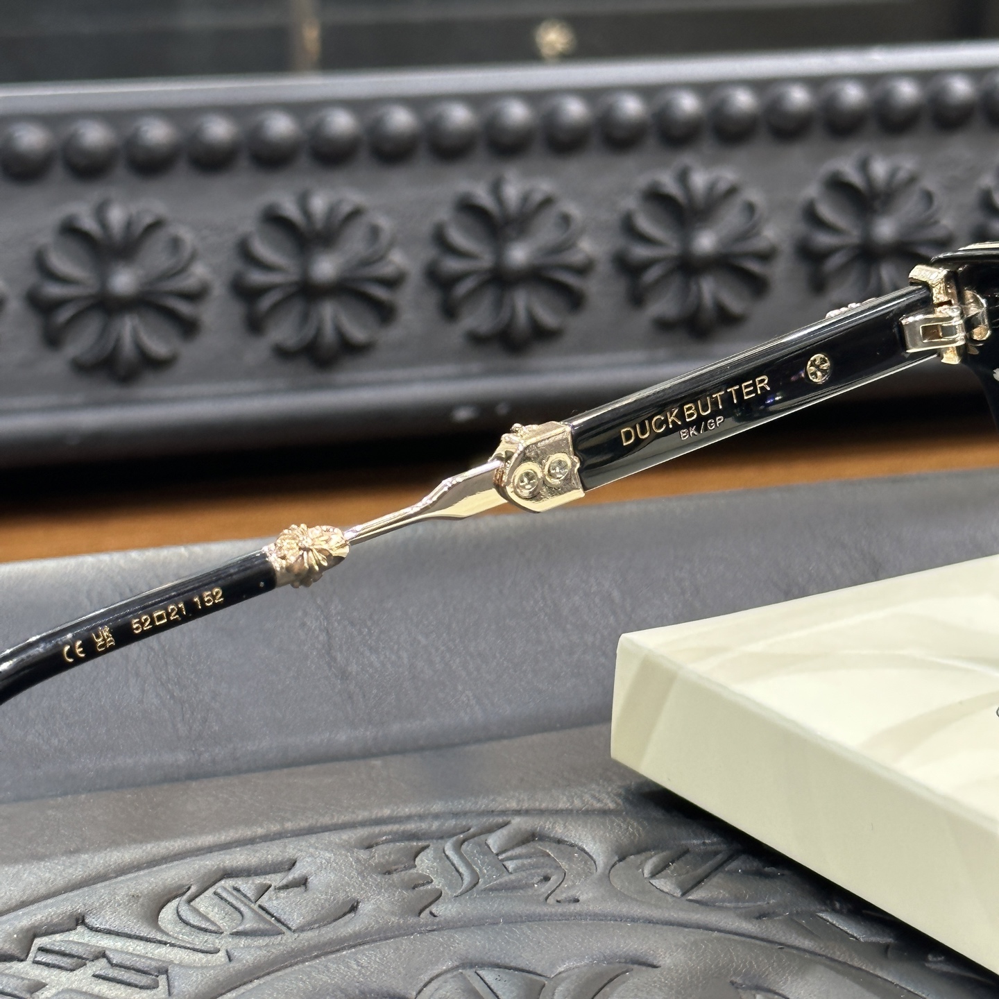 Chrome Hearts Eyeglasses FramesModel: DUCK BUTTERSize: 52 (21-152)Three Colors: Black/Silver, Black/Gold, Transparent Gold