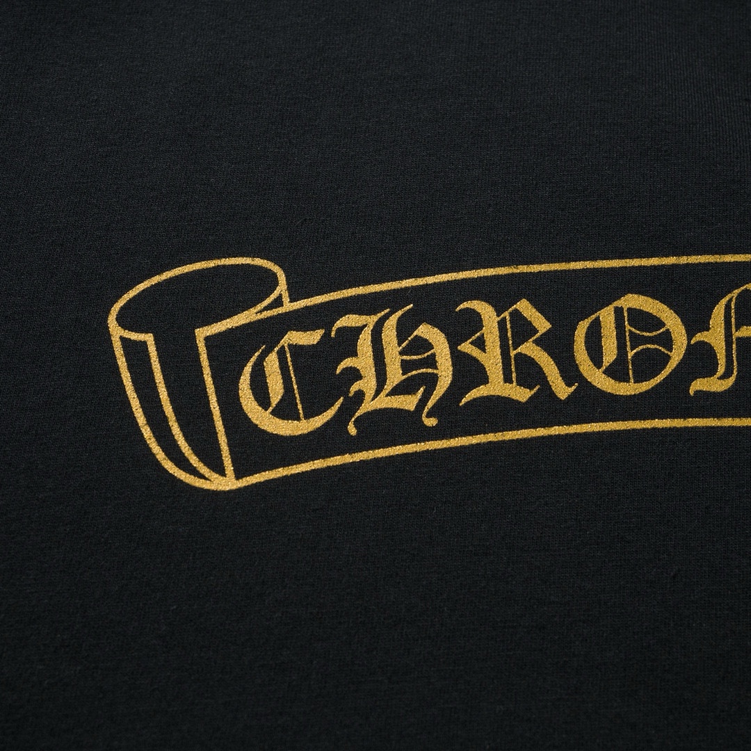 CH Hong Kong Exclusive Gold Glitter Short-Sleeve T-ShirtOriginal Design, Top-Tier Details, 1:1 Custom-Made to Y Version, Unisex, Sizes S-XL