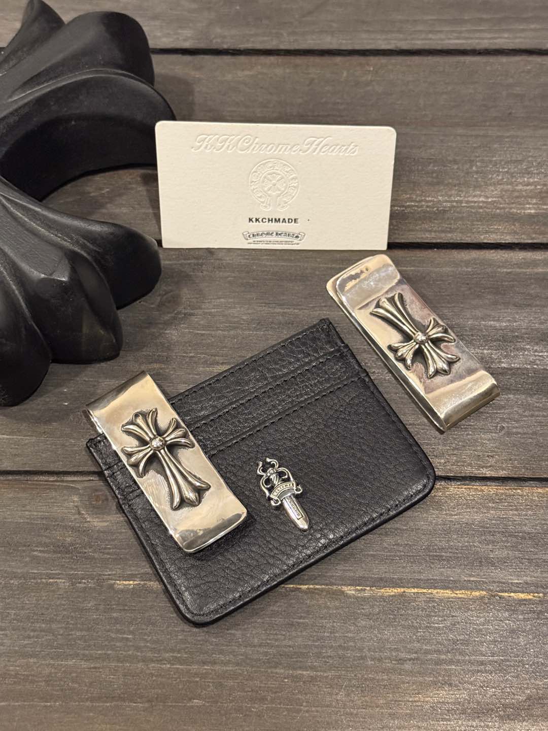 Customer order: Water drop cross wallet + sword card holder