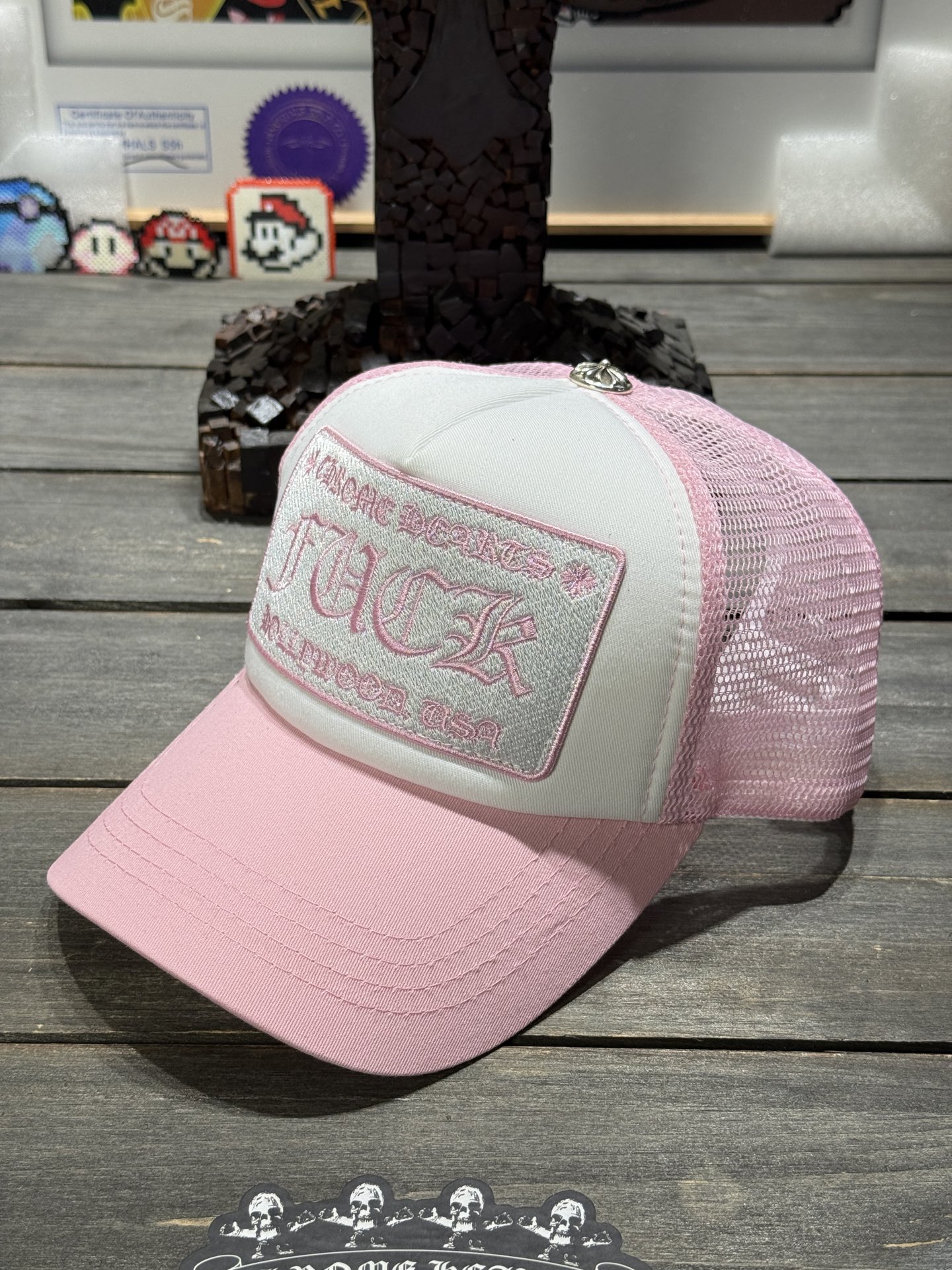 Custom-ordered CH Pink Logo Baseball Cap with Sterling Silver Buckle and Top-Quality Stitching