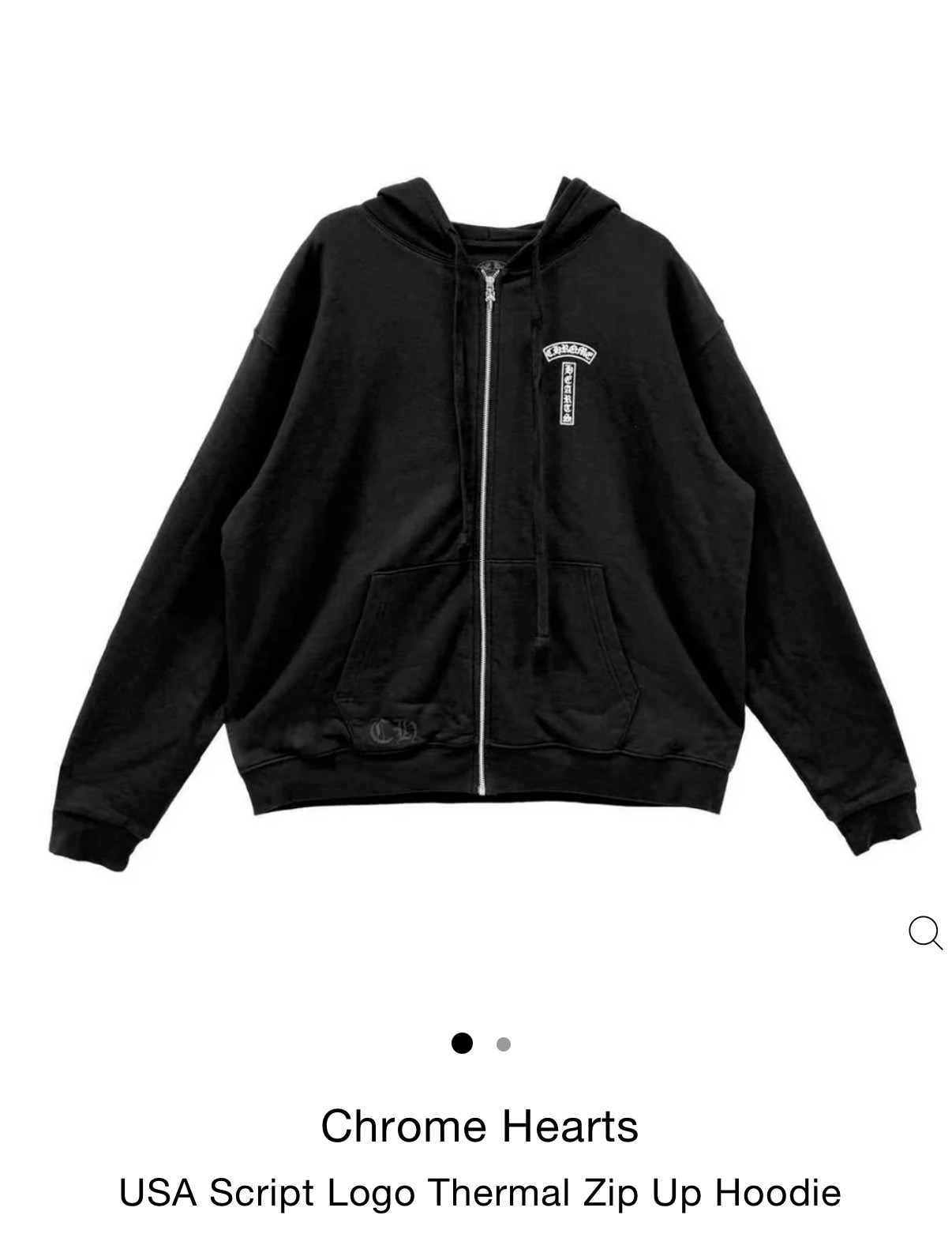 Chrome Hearts USA Exclusive Zip-Up Sweatshirt with Sanskrit Logo on the BackSize: S M L XL