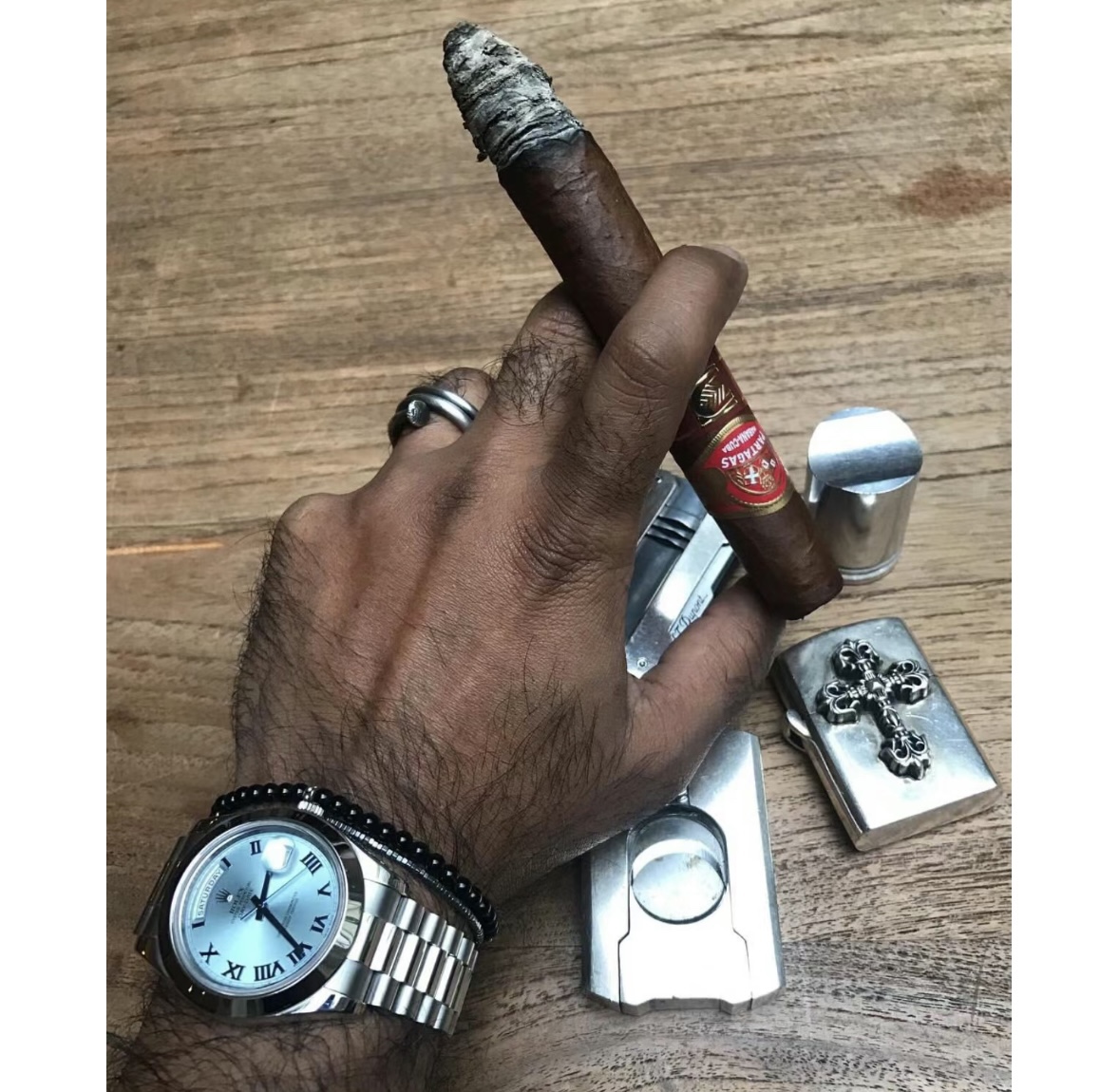 Chrome Hearts Flame Cross Lighter Case