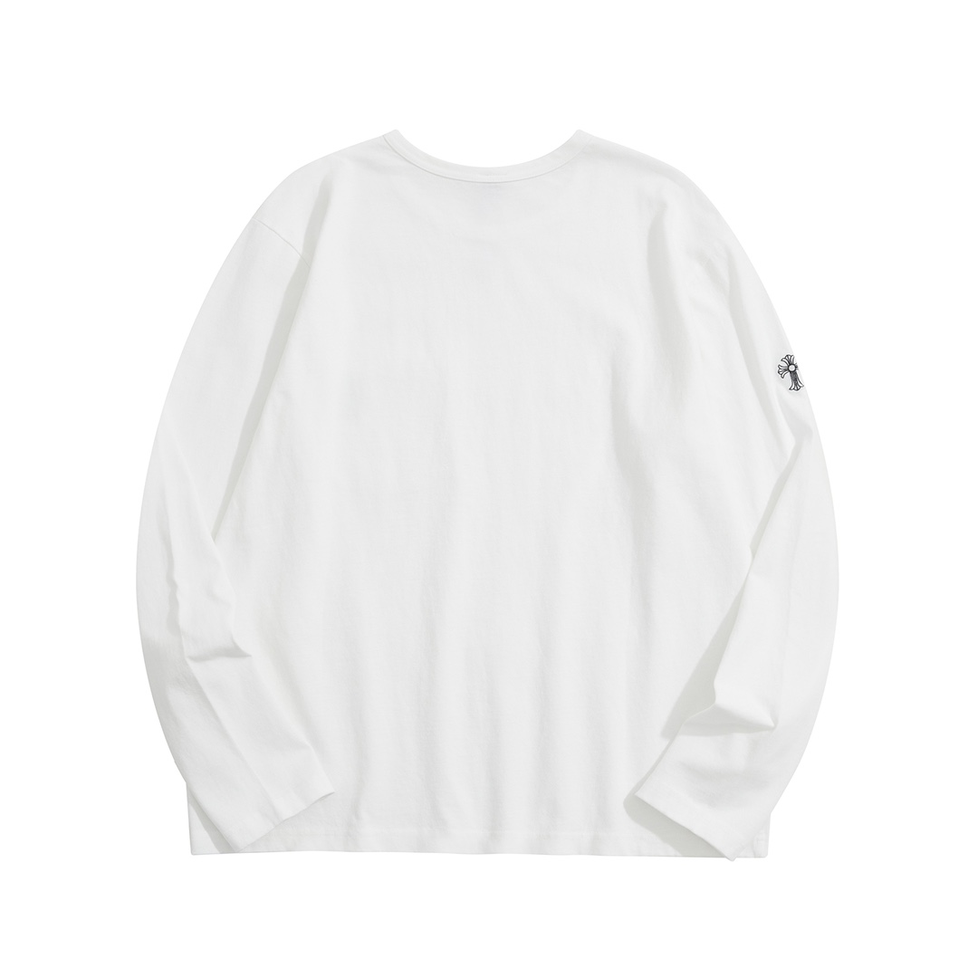 CH Kronos Embroidery Long-Sleeve T-ShirtCustom-woven and dyed fabric; patch pocket design; cross embroidery on shouldersSizes S-XL