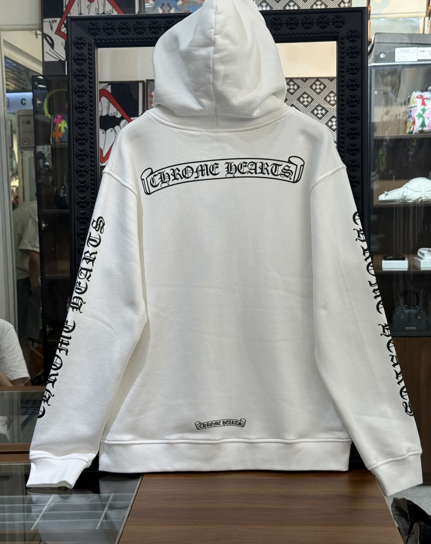 Chrome Hearts White Zip-Up Jacket with Sanskrit LogoSize: S M L XL