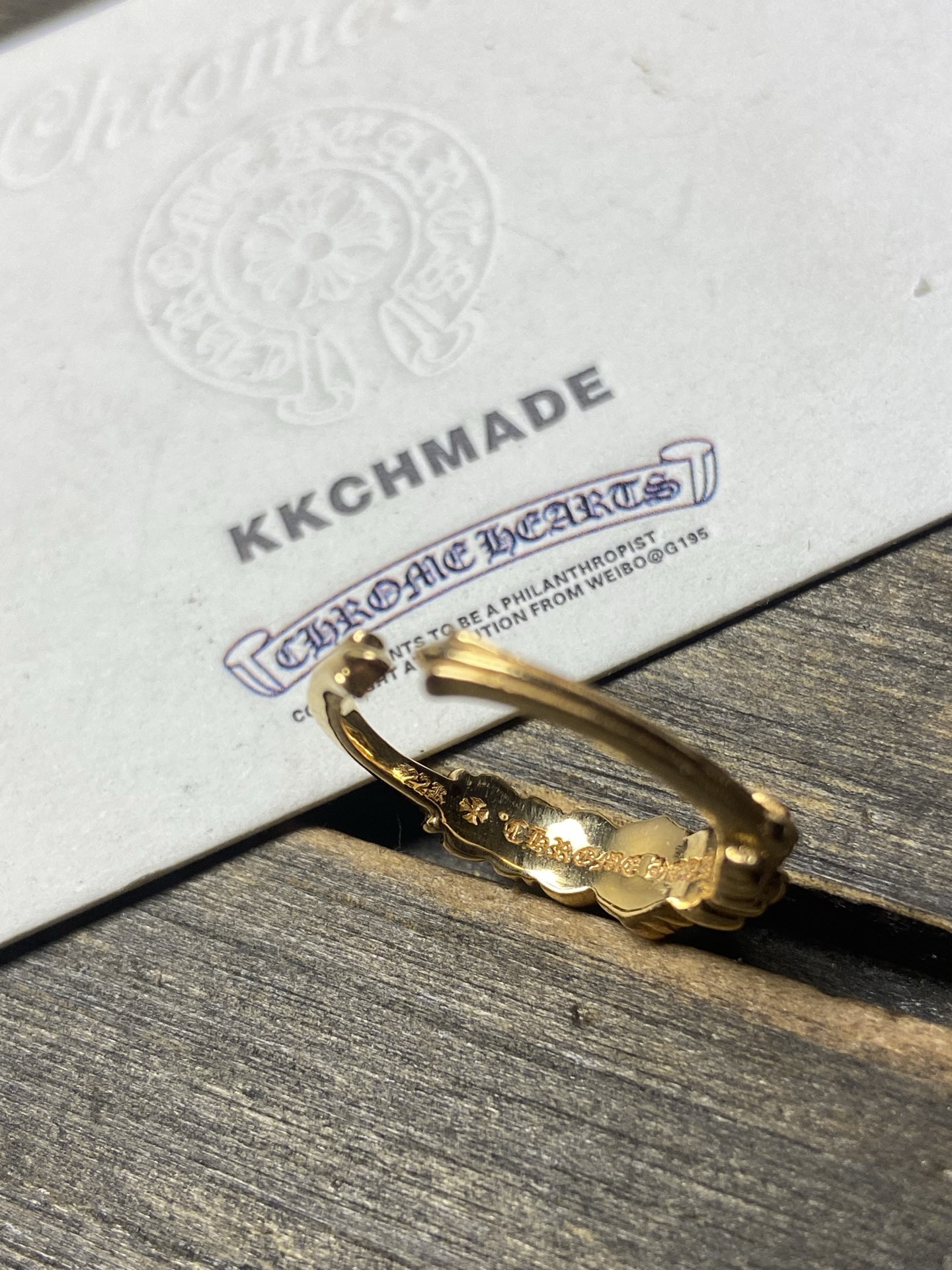 Custom-made for clients: 22k gold pink diamond narrow open cross flower design