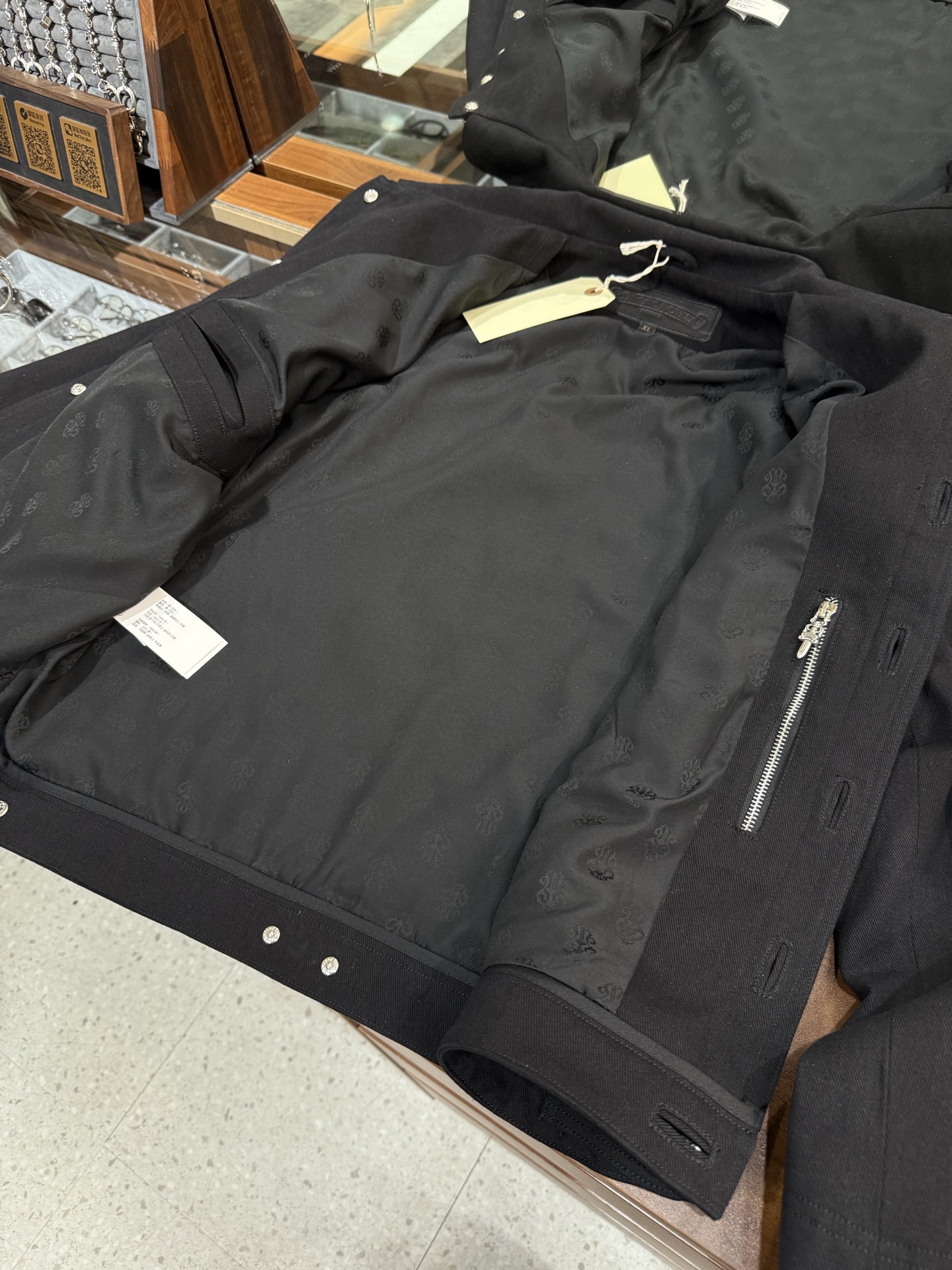 Chrome Hearts Double Floral Arm Vine and Flame Denim JacketIncredibly stylish on, a high-end custom pieceSizes: S-XXL