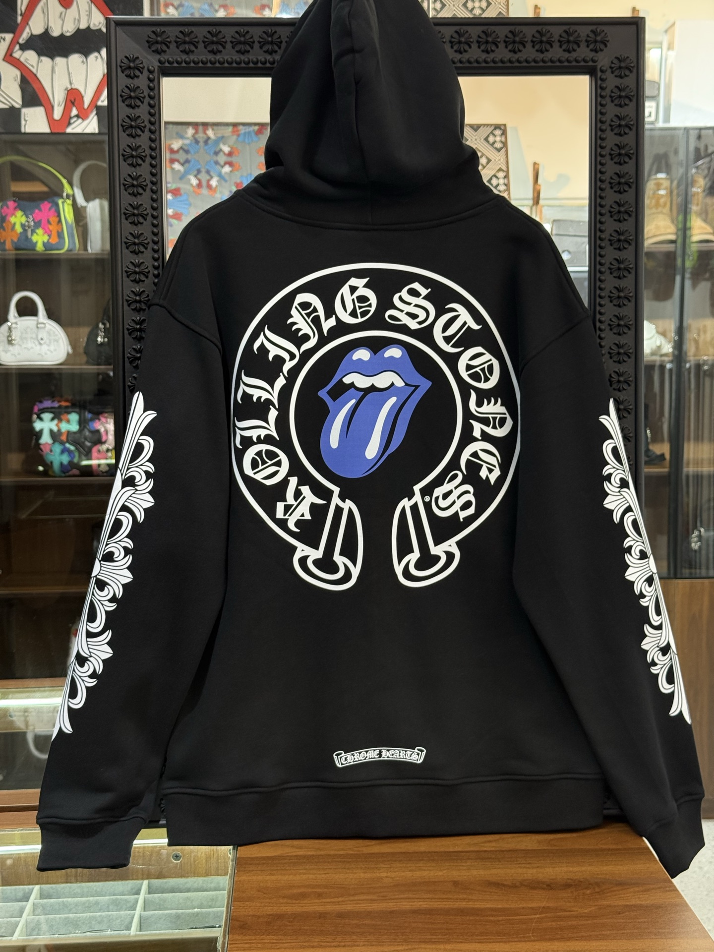 Chrome Hearts Rolling Stone Blue Tongue Collaboration Zip-Up HoodieSizes: S M L XL