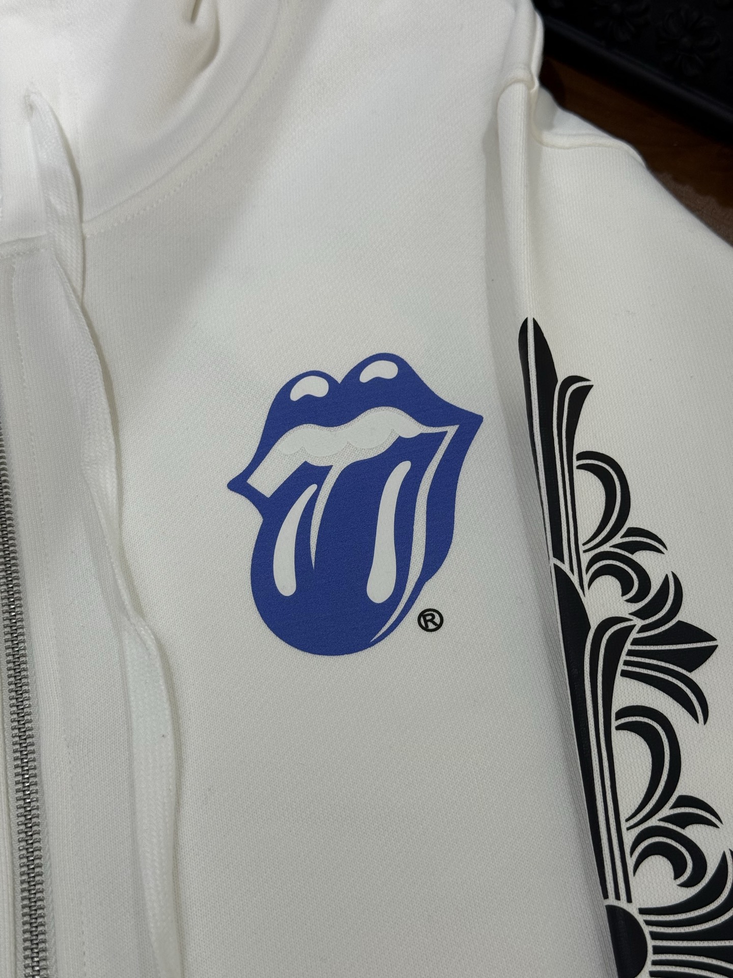 Chrome Hearts Rolling Stone Blue Tongue Collaboration Zip-Up HoodieSizes: S M L XL