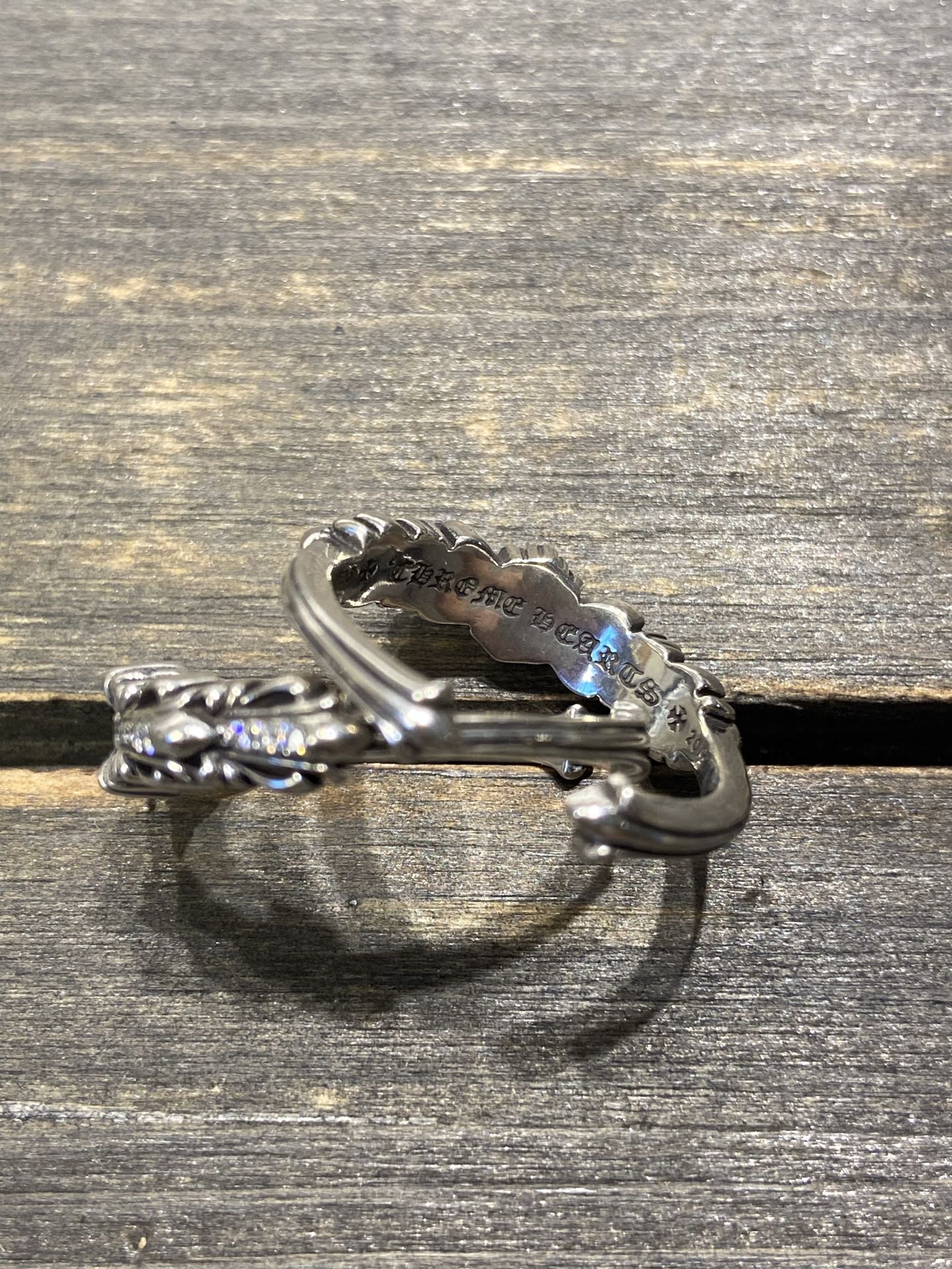 Narrow-cut open cross pattern with full diamonds - available now.