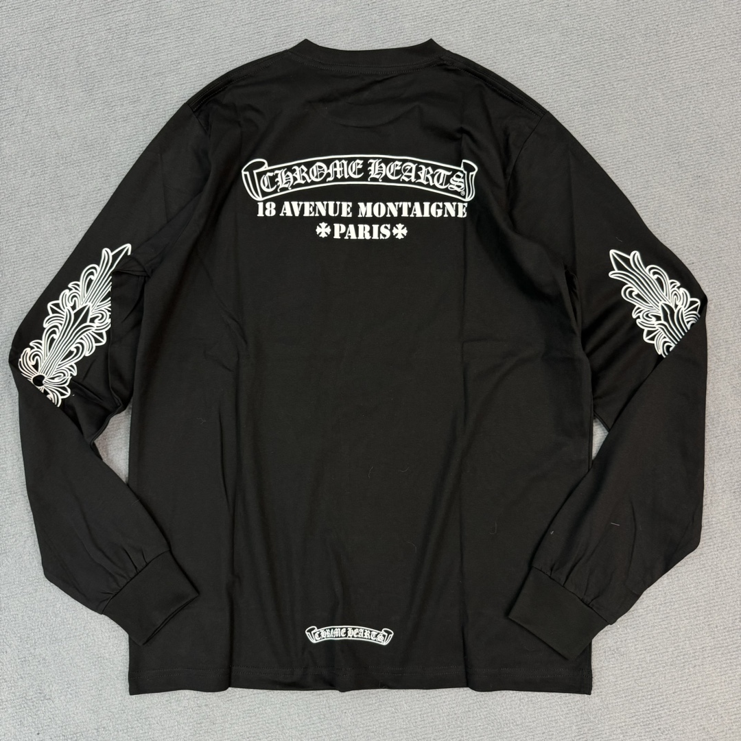 Chrome Hearts CH City Limited Edition Long-Sleeve Shirt. Made with 180g pure cotton fabric, finished with imported ink 3D printing. Distinguishes from other versions on the market with incorrect color matching. In stock and ready to ship.Sizes: S, M