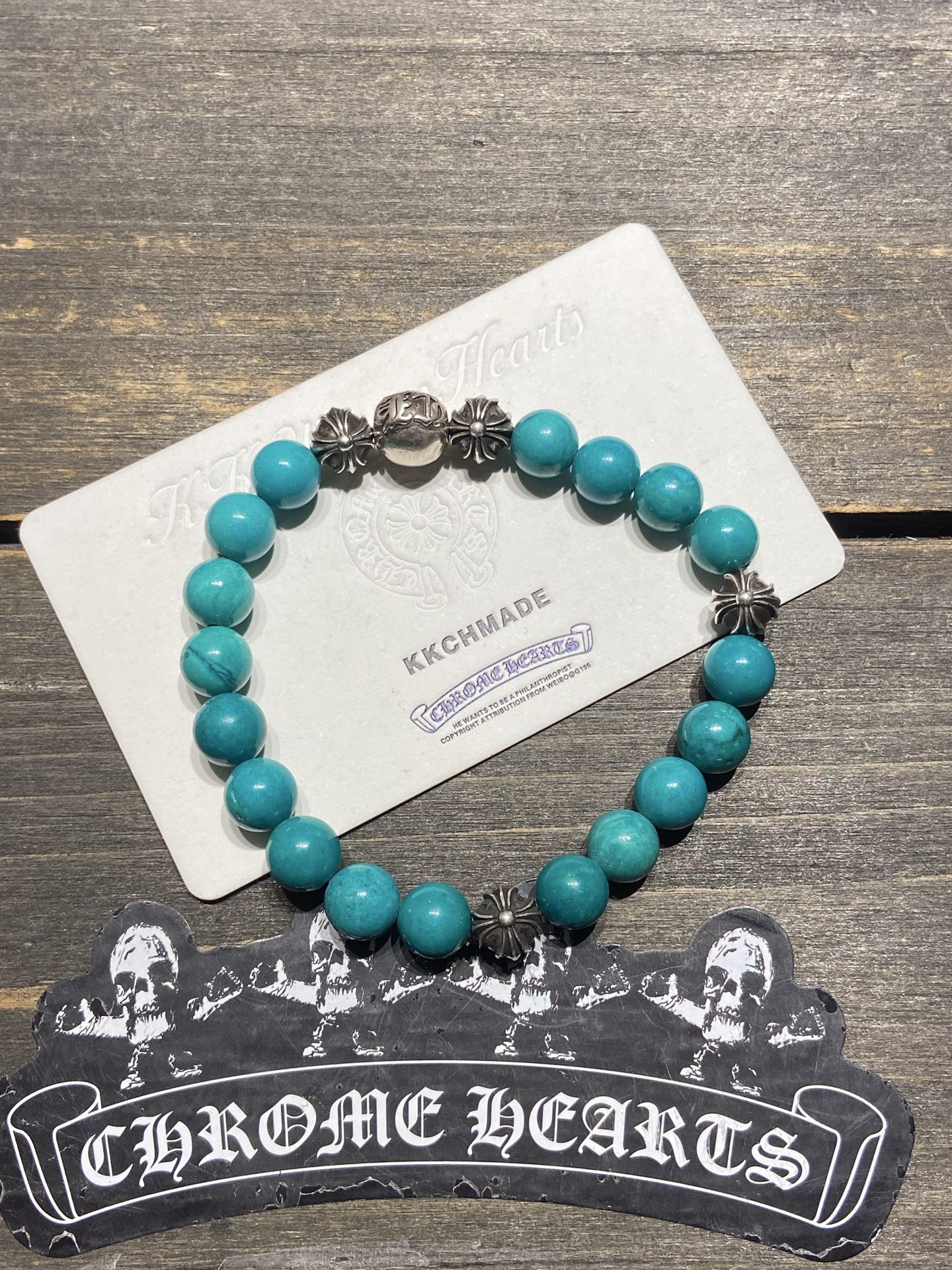 Customer order: 5-bead turquoise silver bracelet