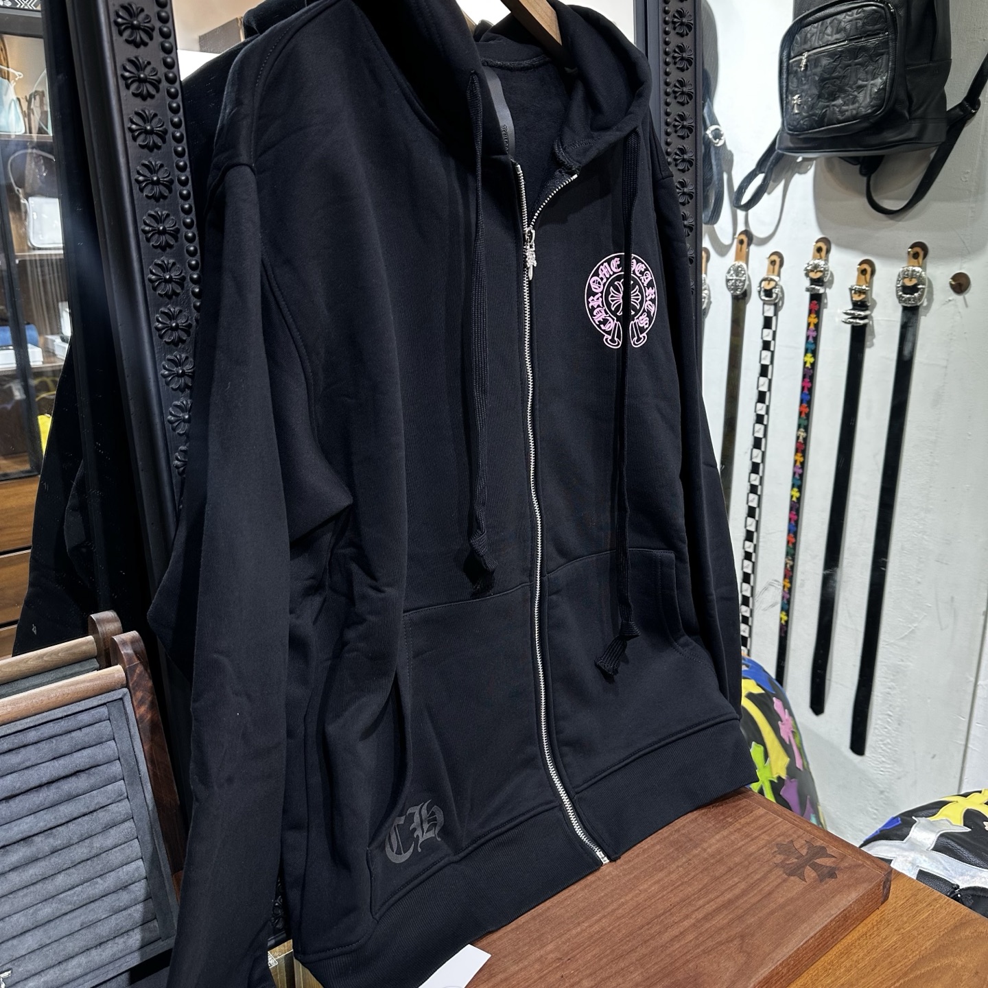 Chrome Hearts Chengdu Exclusive Pink Horseshoe Zipper SweatshirtSize: S M L XL